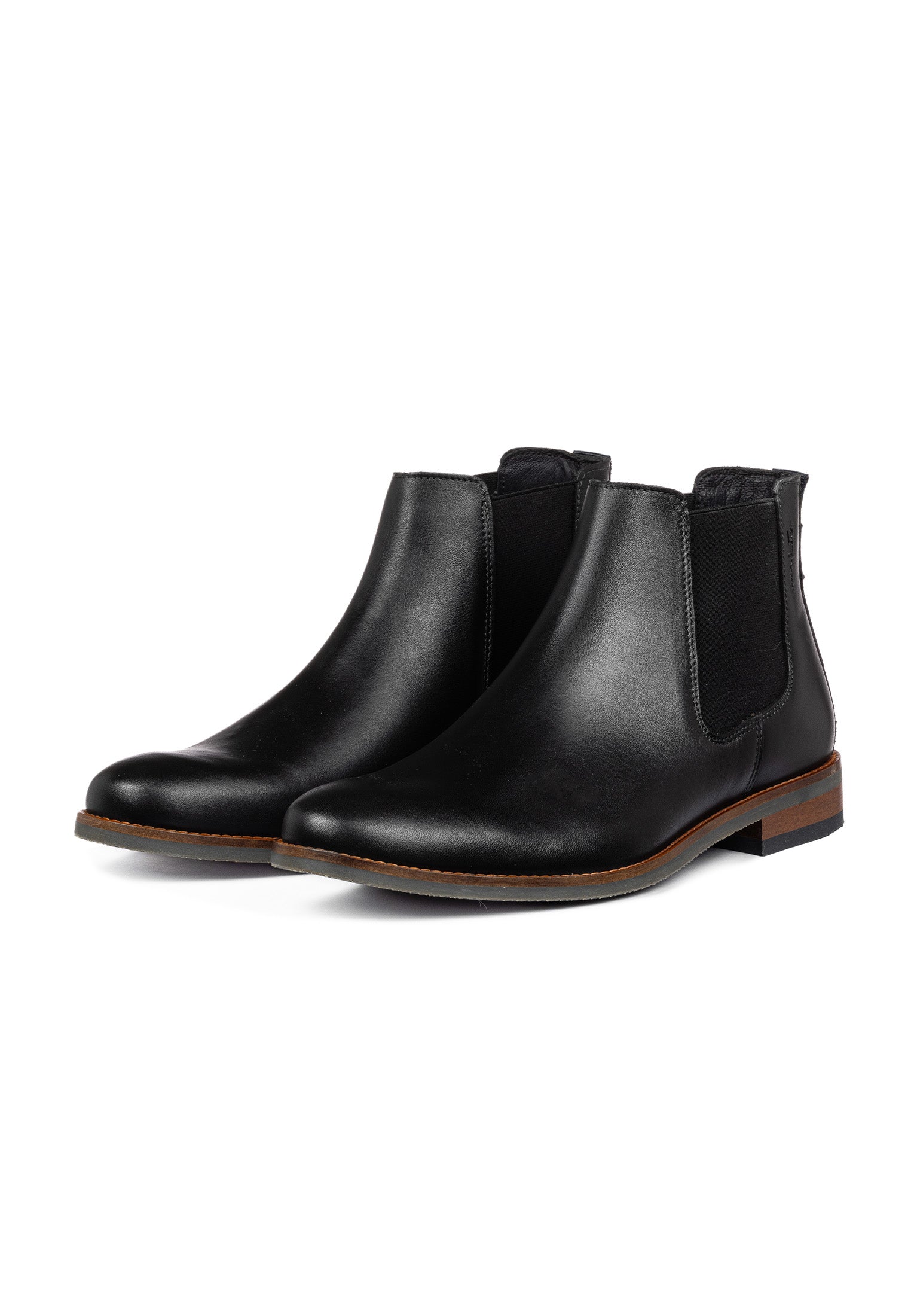 Zwart gladleren Sabinus chelsea boot