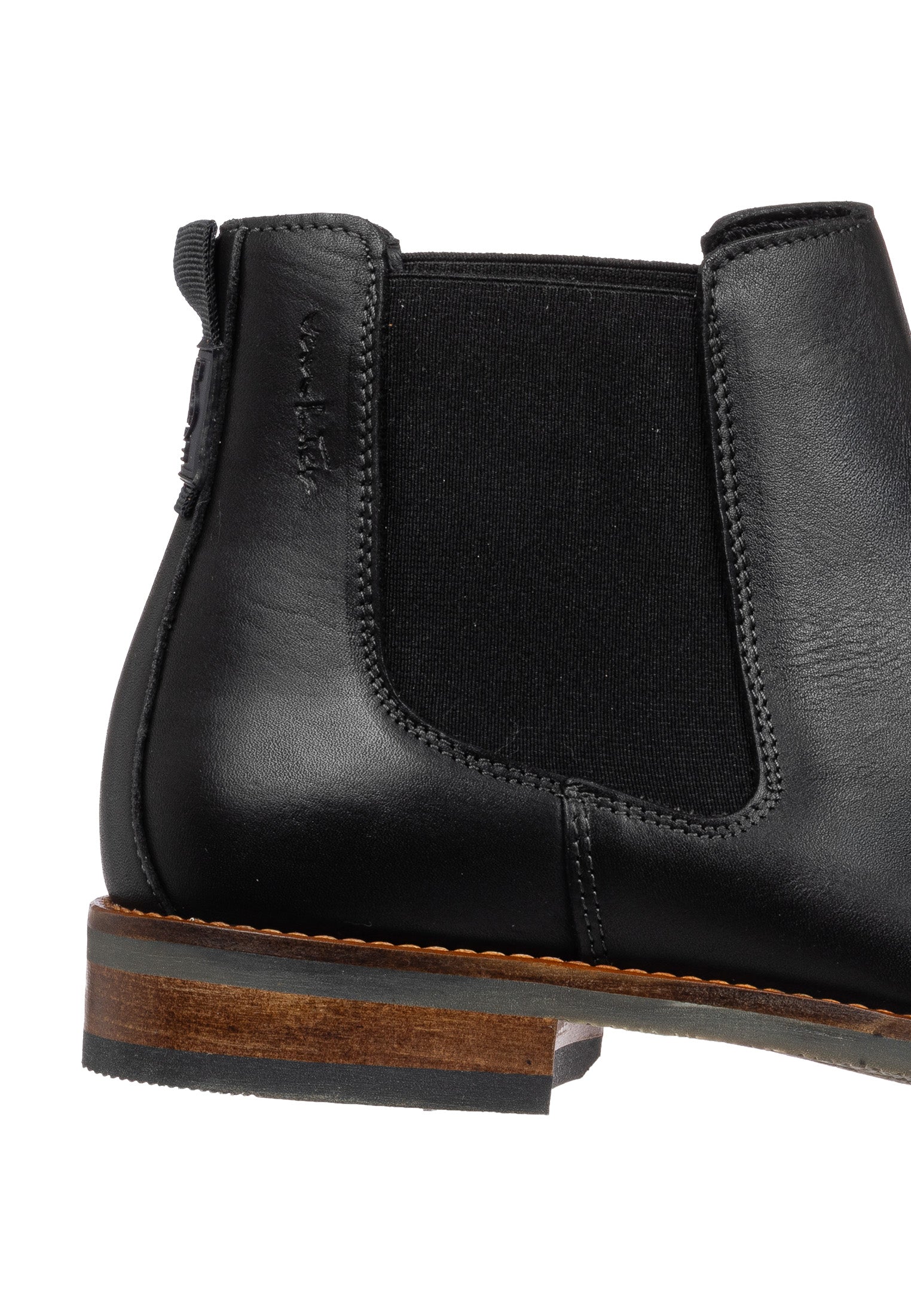 Zwart gladleren Sabinus chelsea boot