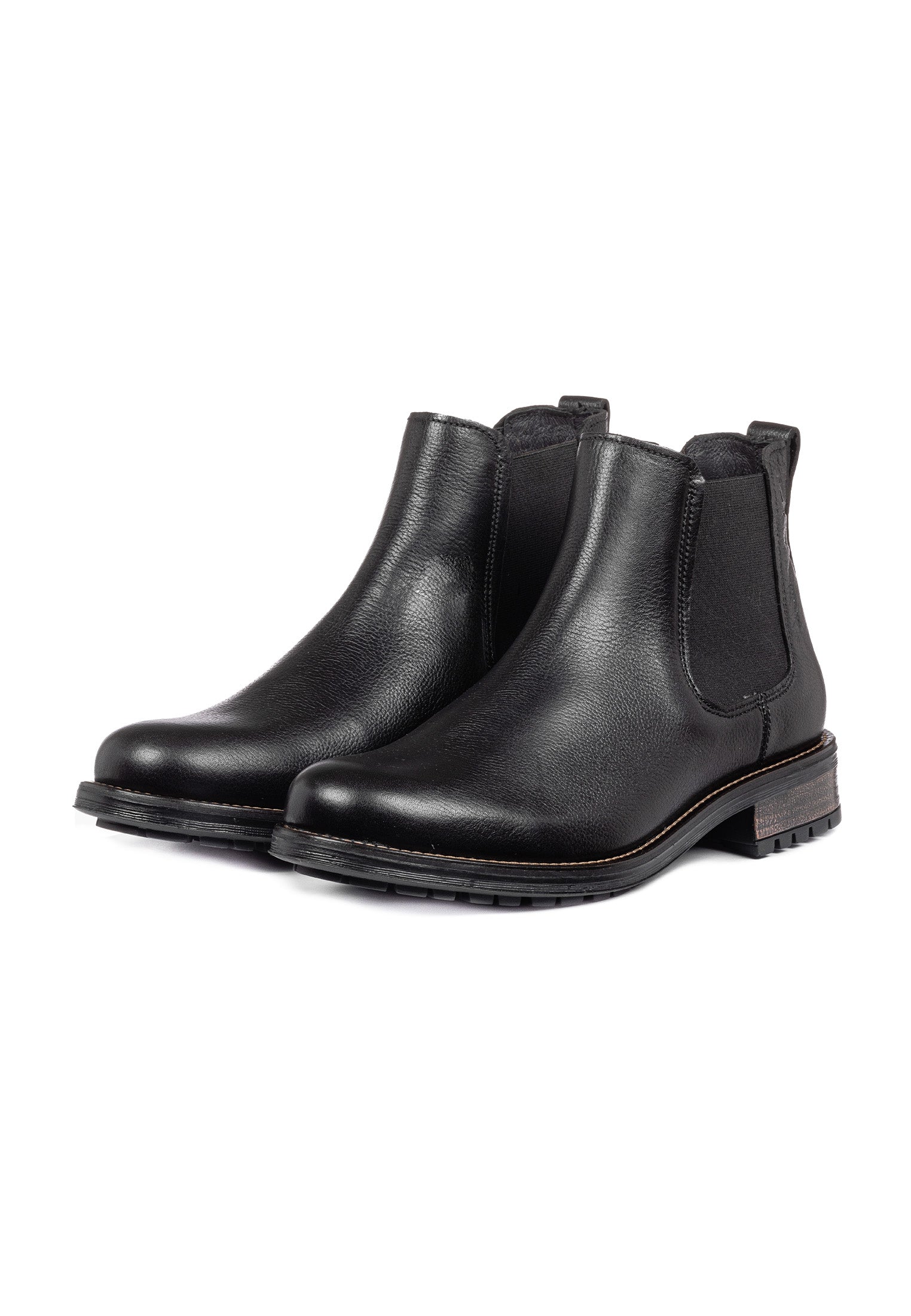 Zwart gladleren Fritz chelsea boot