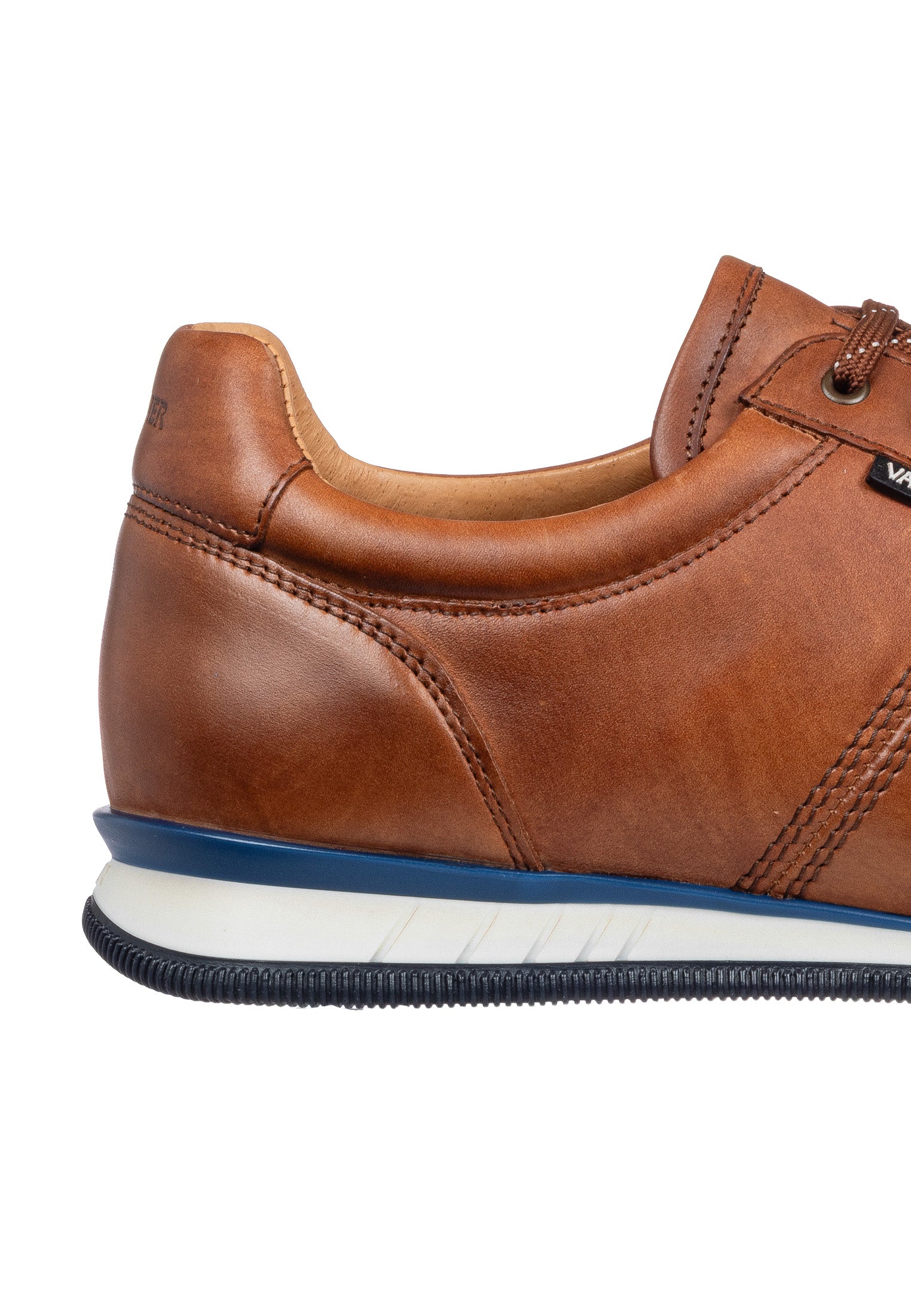 Cognac gladleren Magnus sneaker
