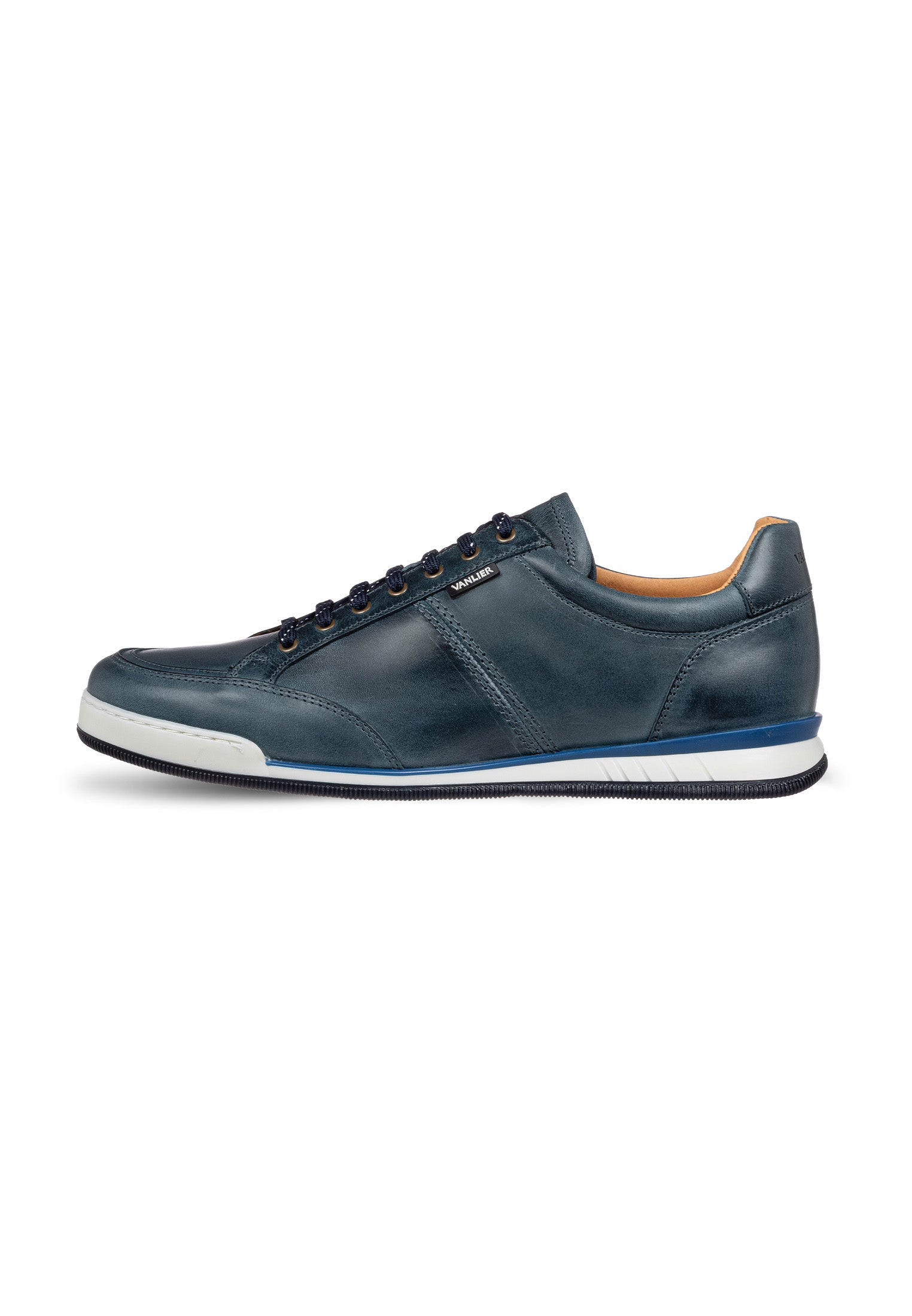 Blauw gladleren Magnus sneaker