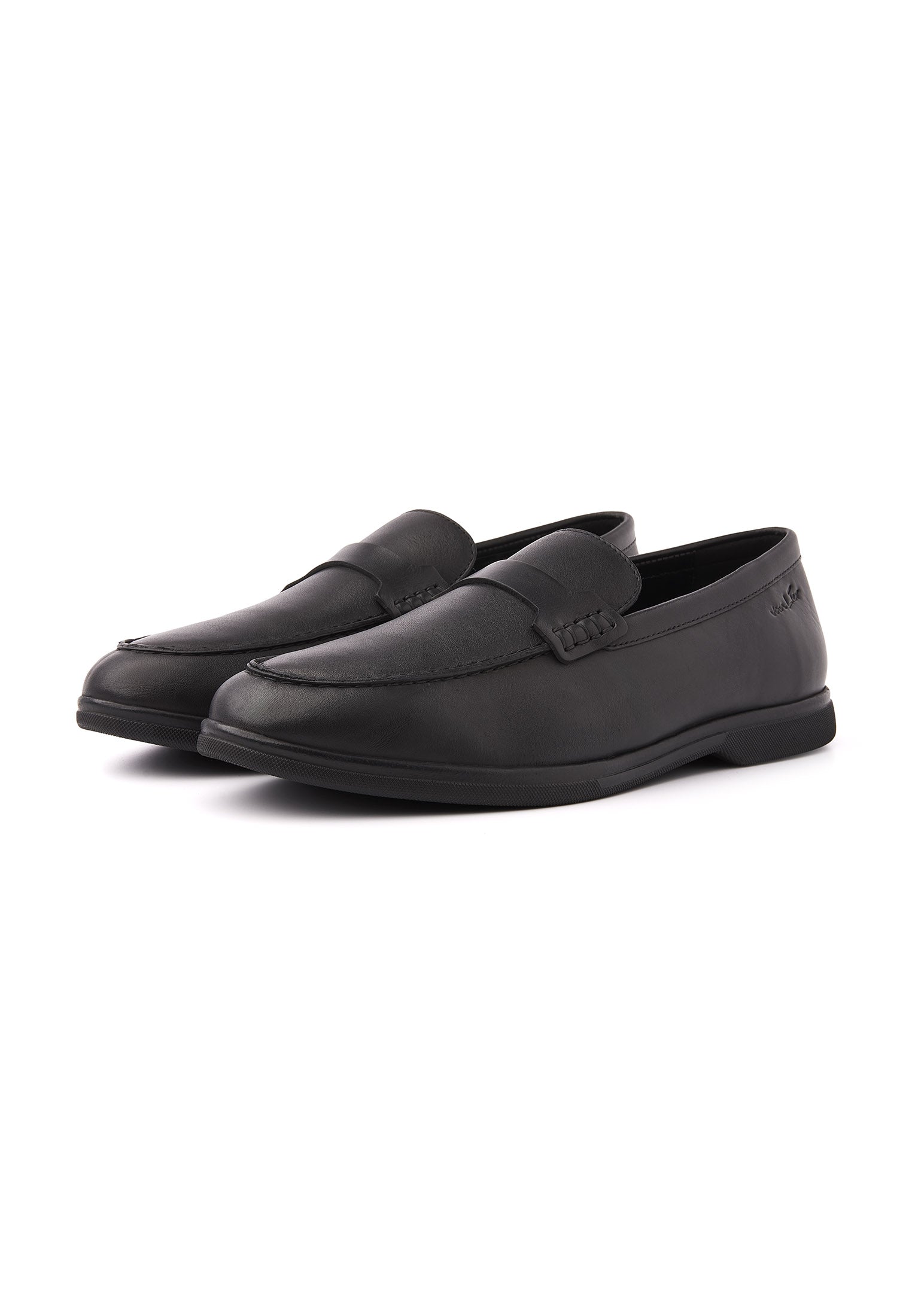 Zwart gladleren Riva loafer
