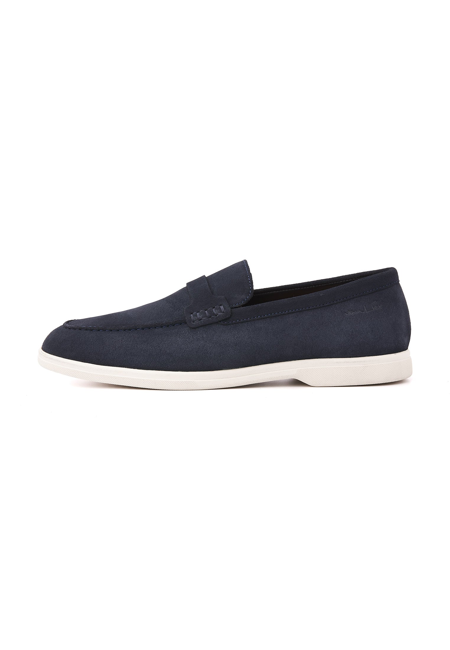 Navy blauw suède Riva loafer