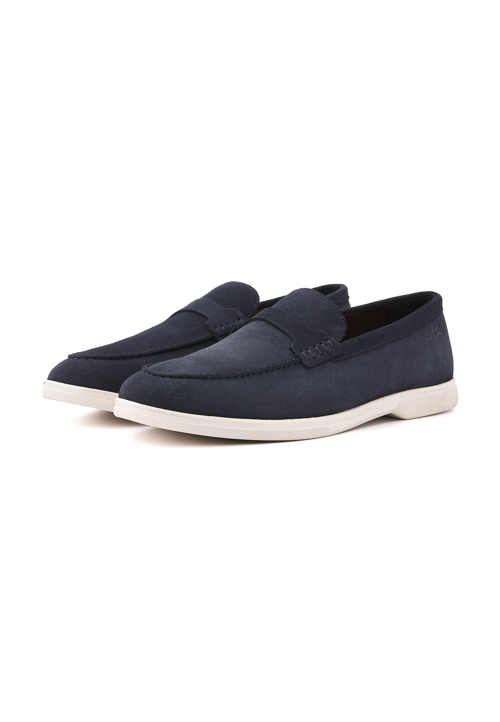 Navy blauw suède Riva loafer
