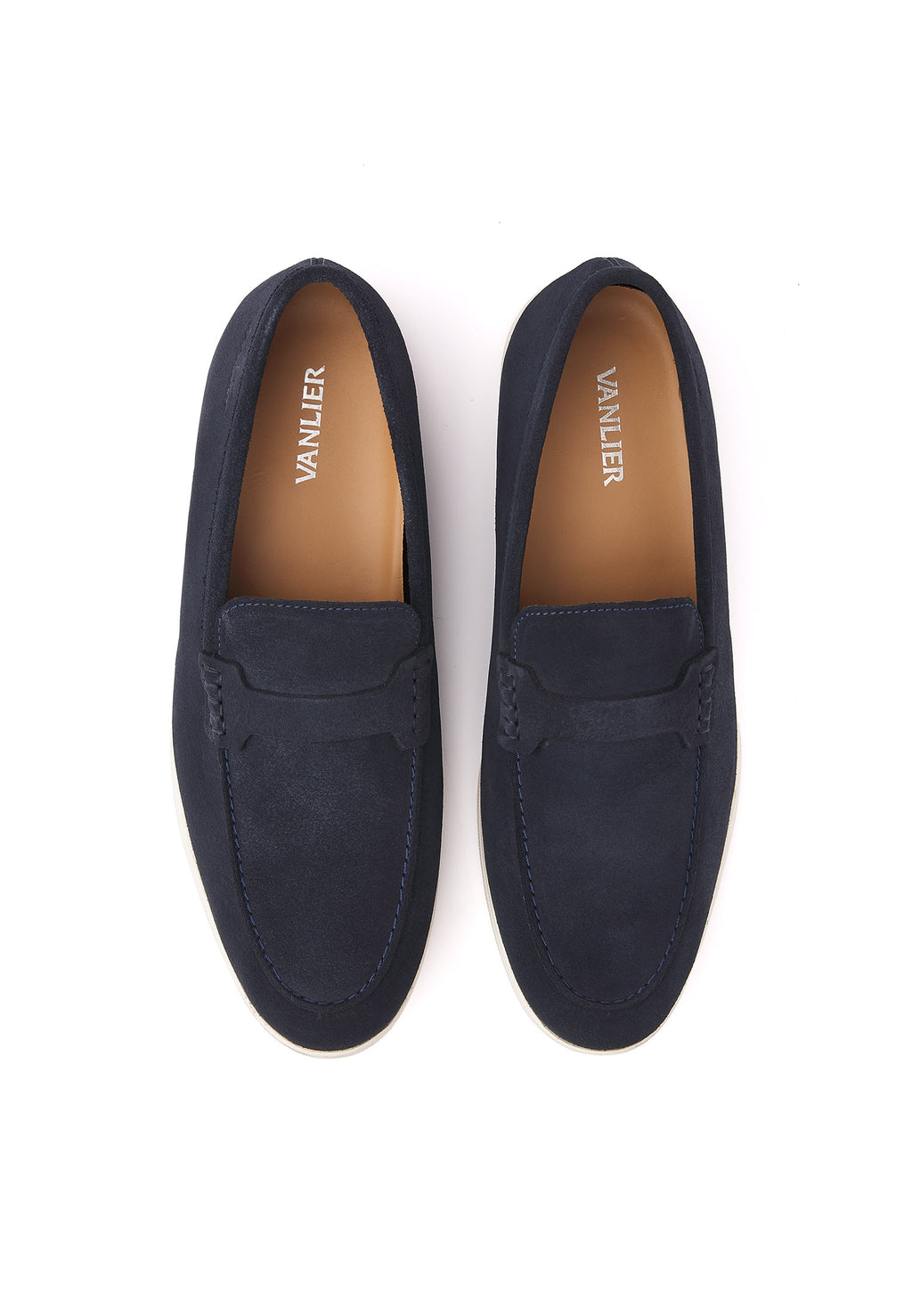Navy blauw suède Riva loafer