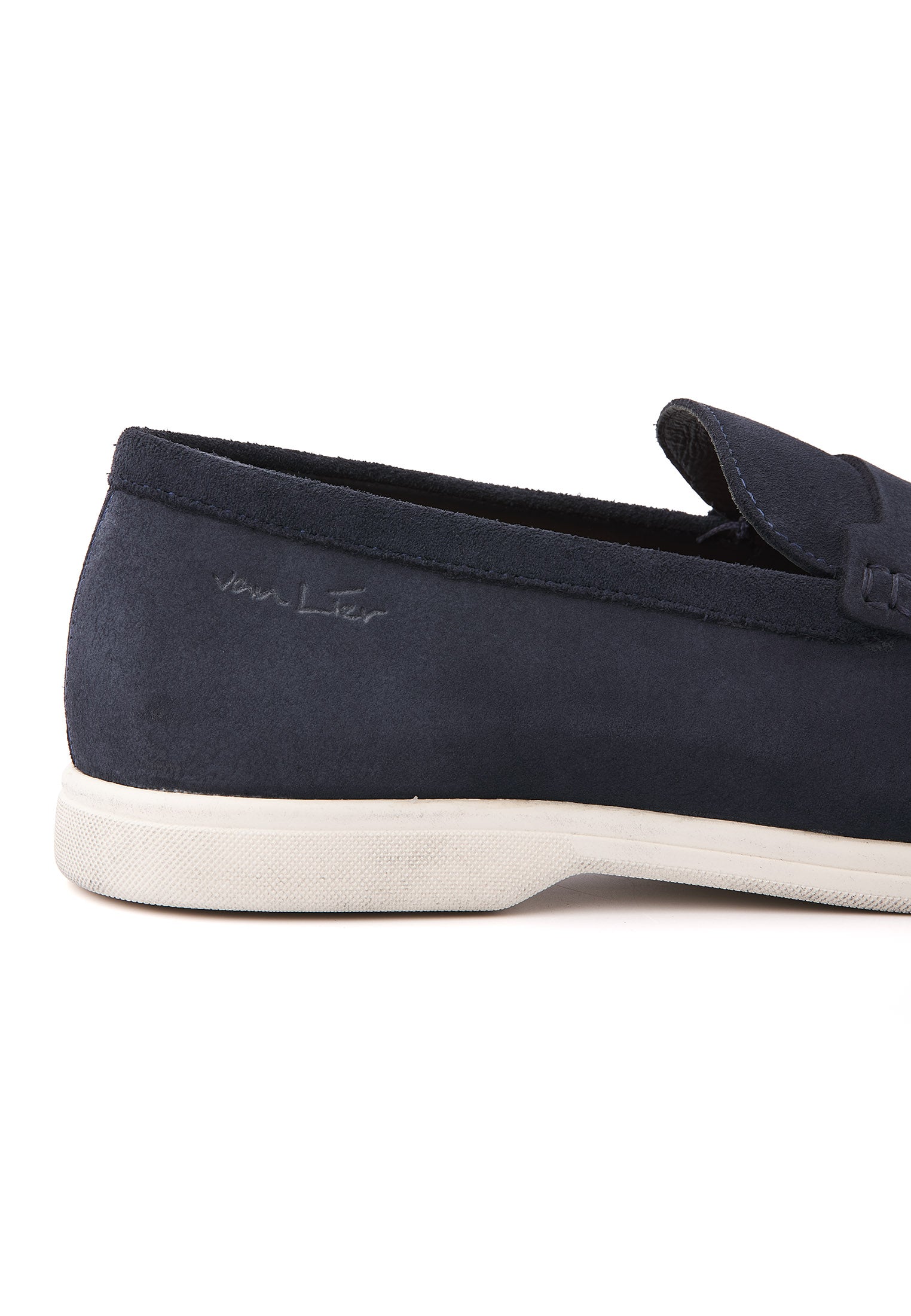 Navy blauw suède Riva loafer