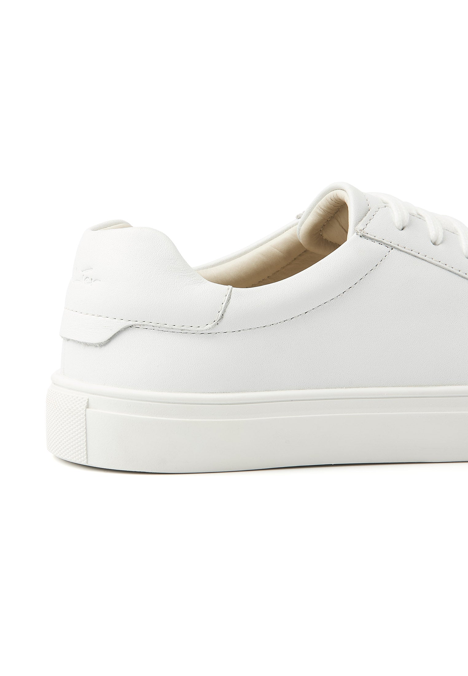 Wit gladleren Ace sneaker