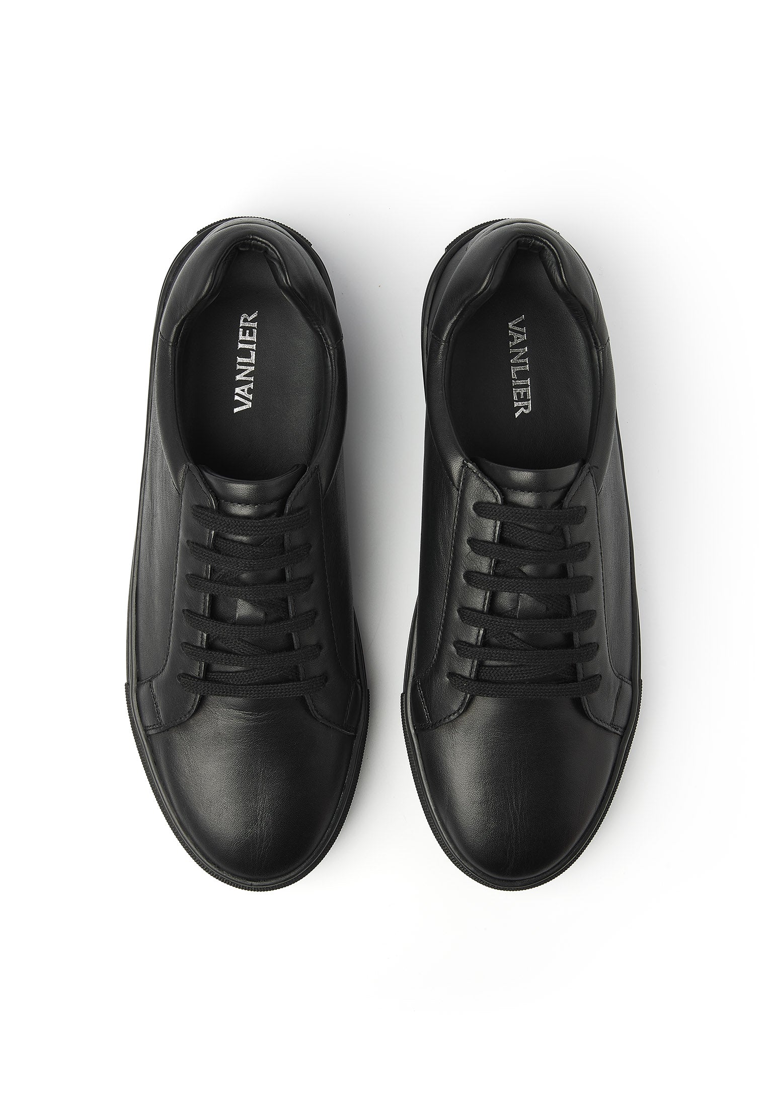 Zwart gladleren Ace sneaker
