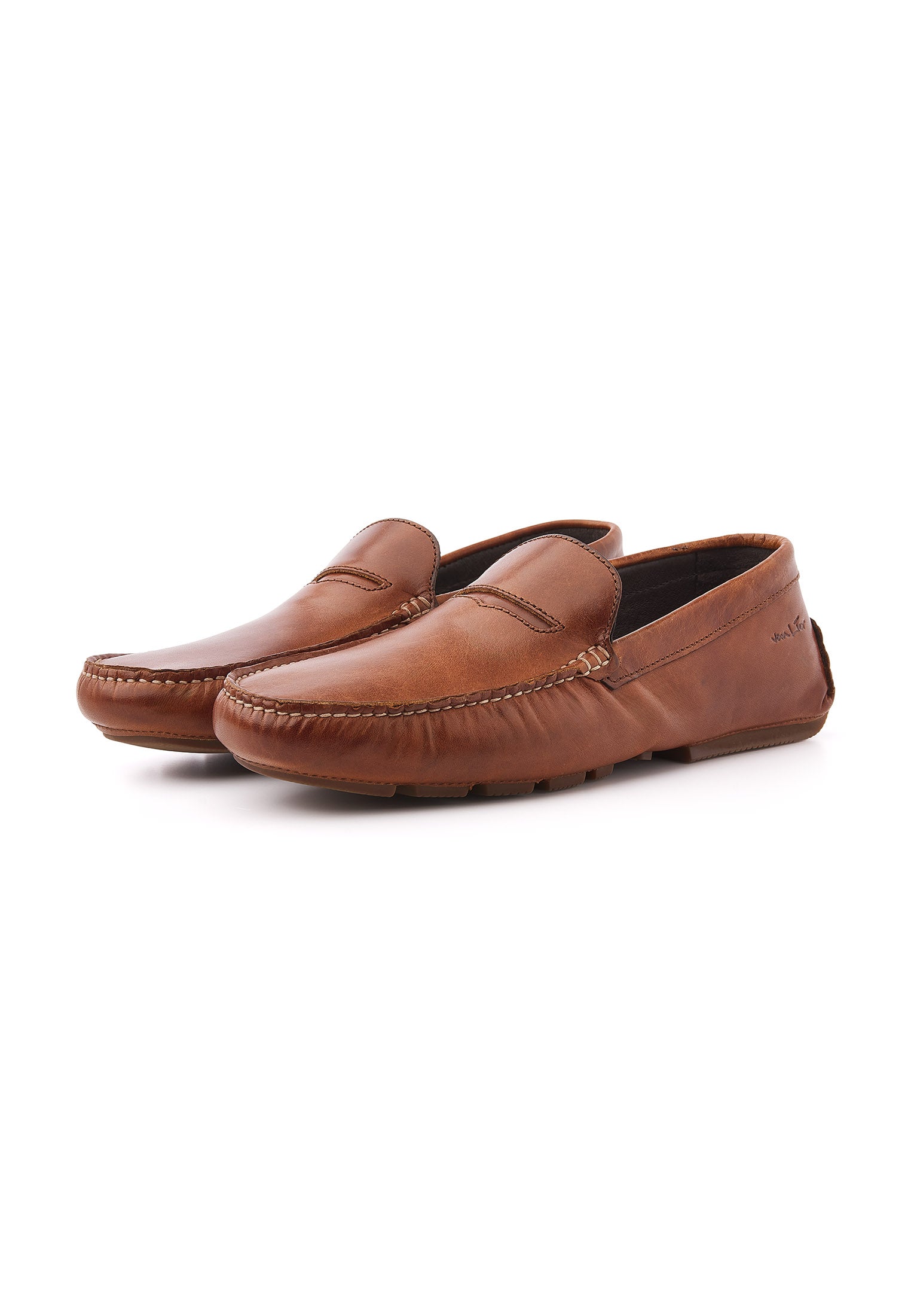 Cognac volnerf leren Mocassin