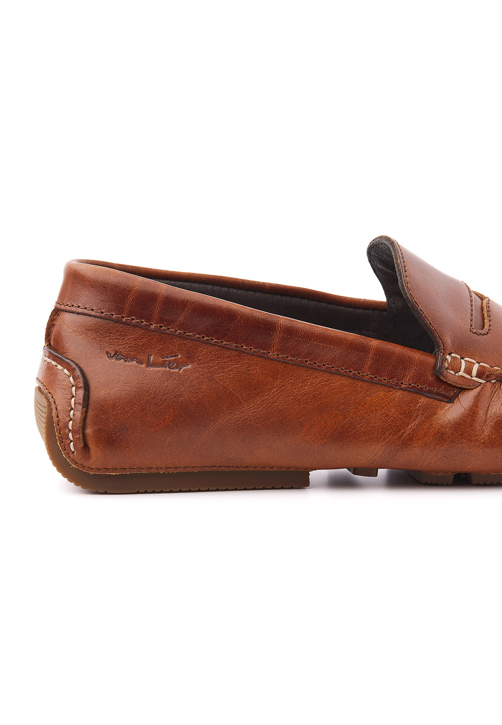 Cognac volnerf leren Mocassin