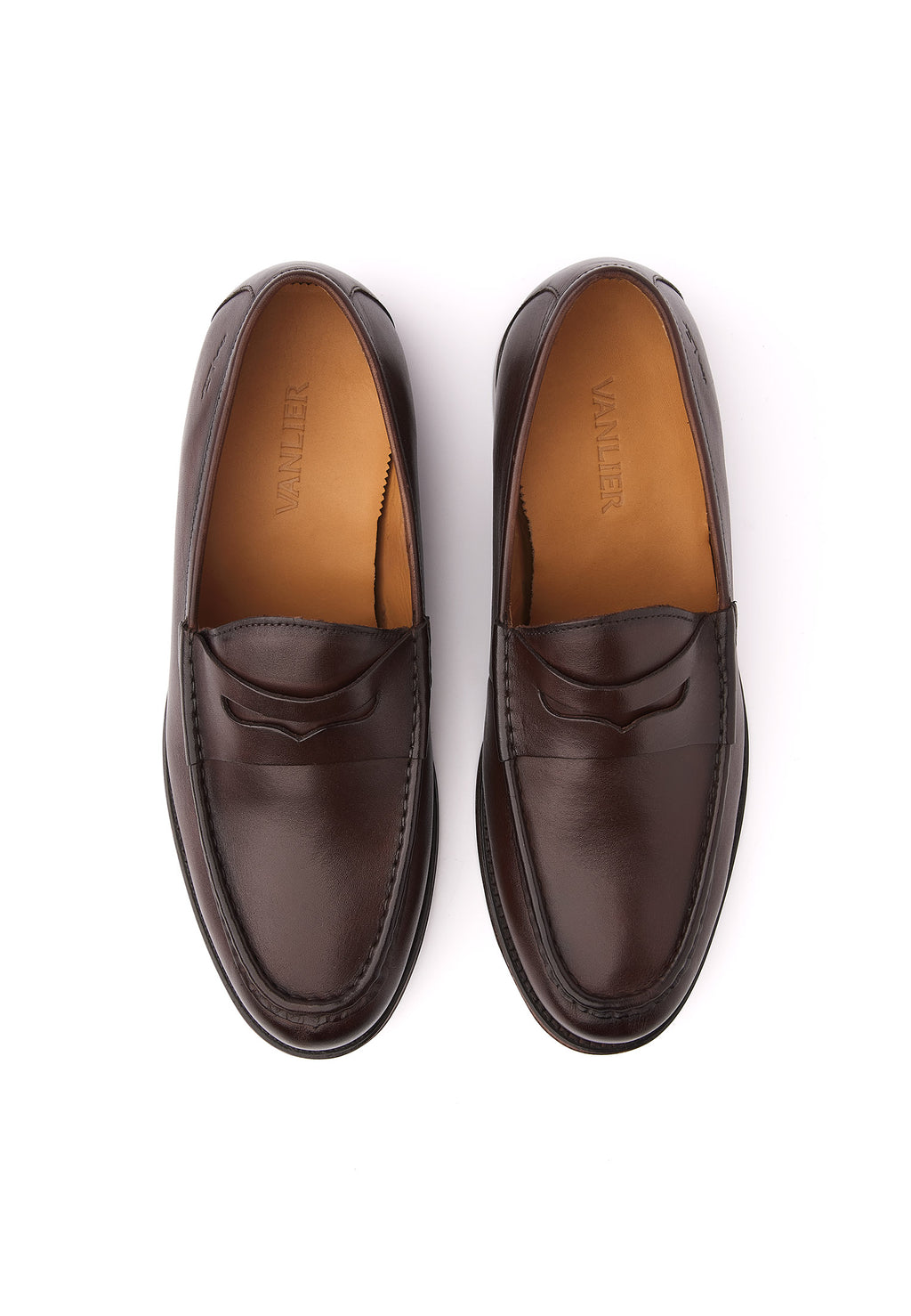 Bruin gladleren Cambridge Penny loafer