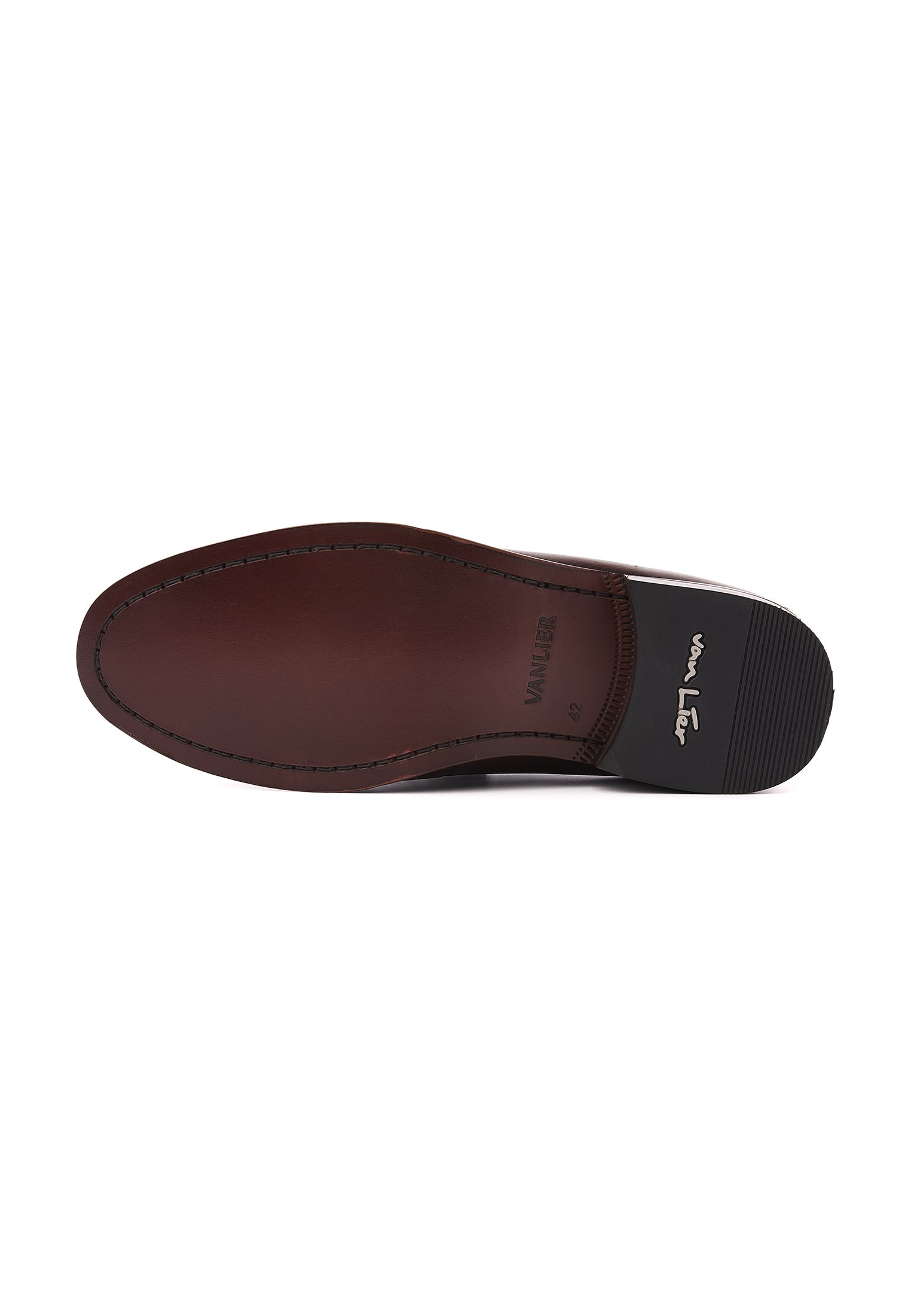 Bruin gladleren Cambridge Penny loafer