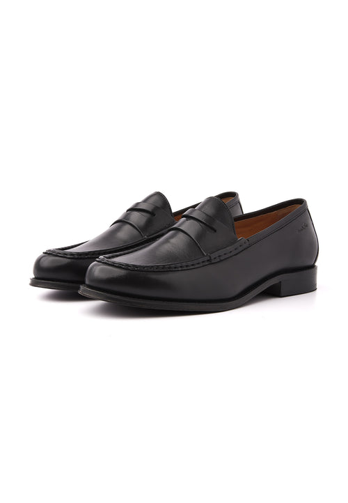 Zwart gladleren Cambridge Penny loafer