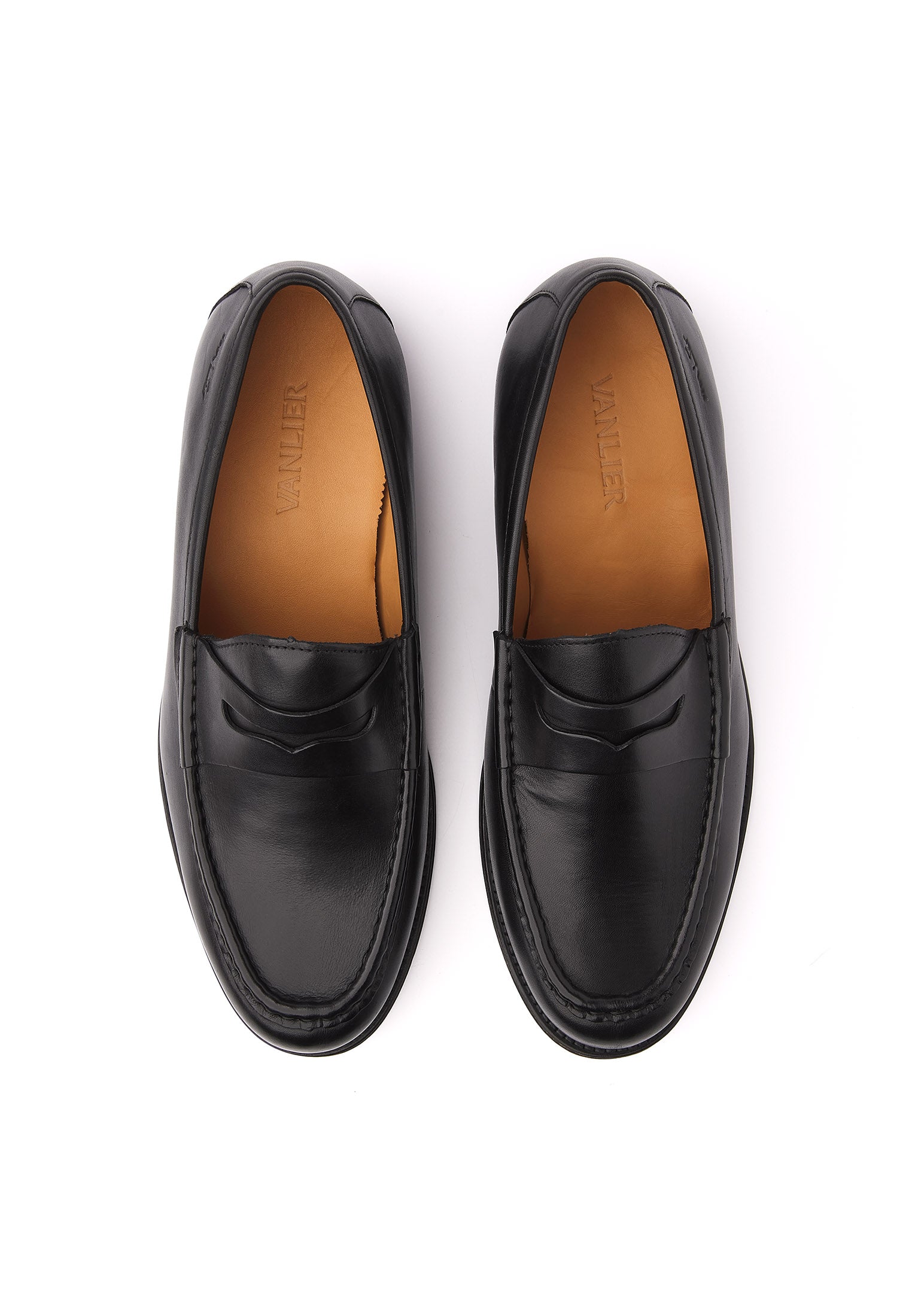 Zwart gladleren Cambridge Penny loafer