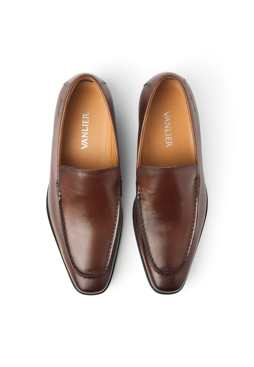 Cognac gladleren Rhodes loafer