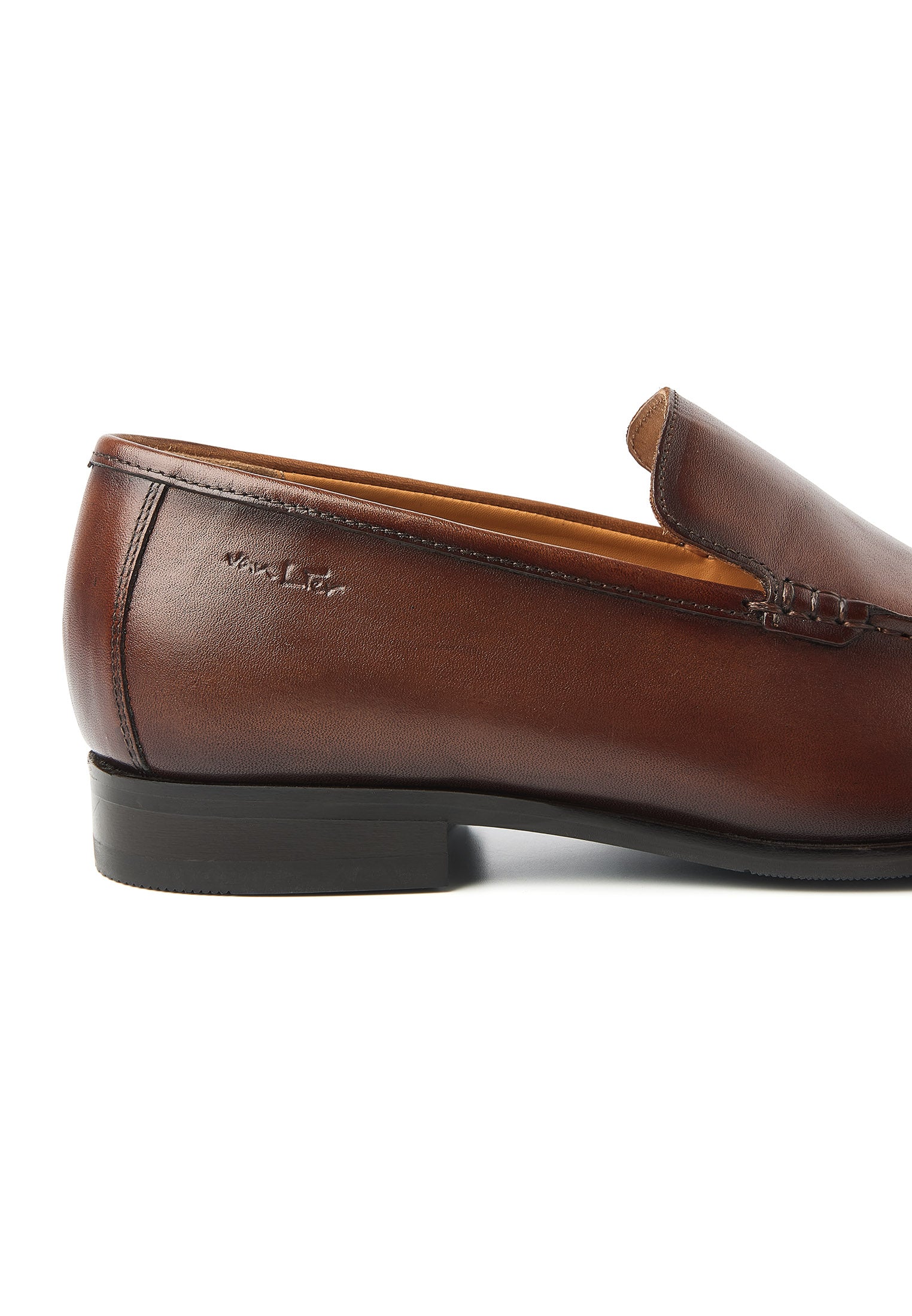 Cognac gladleren Rhodes loafer