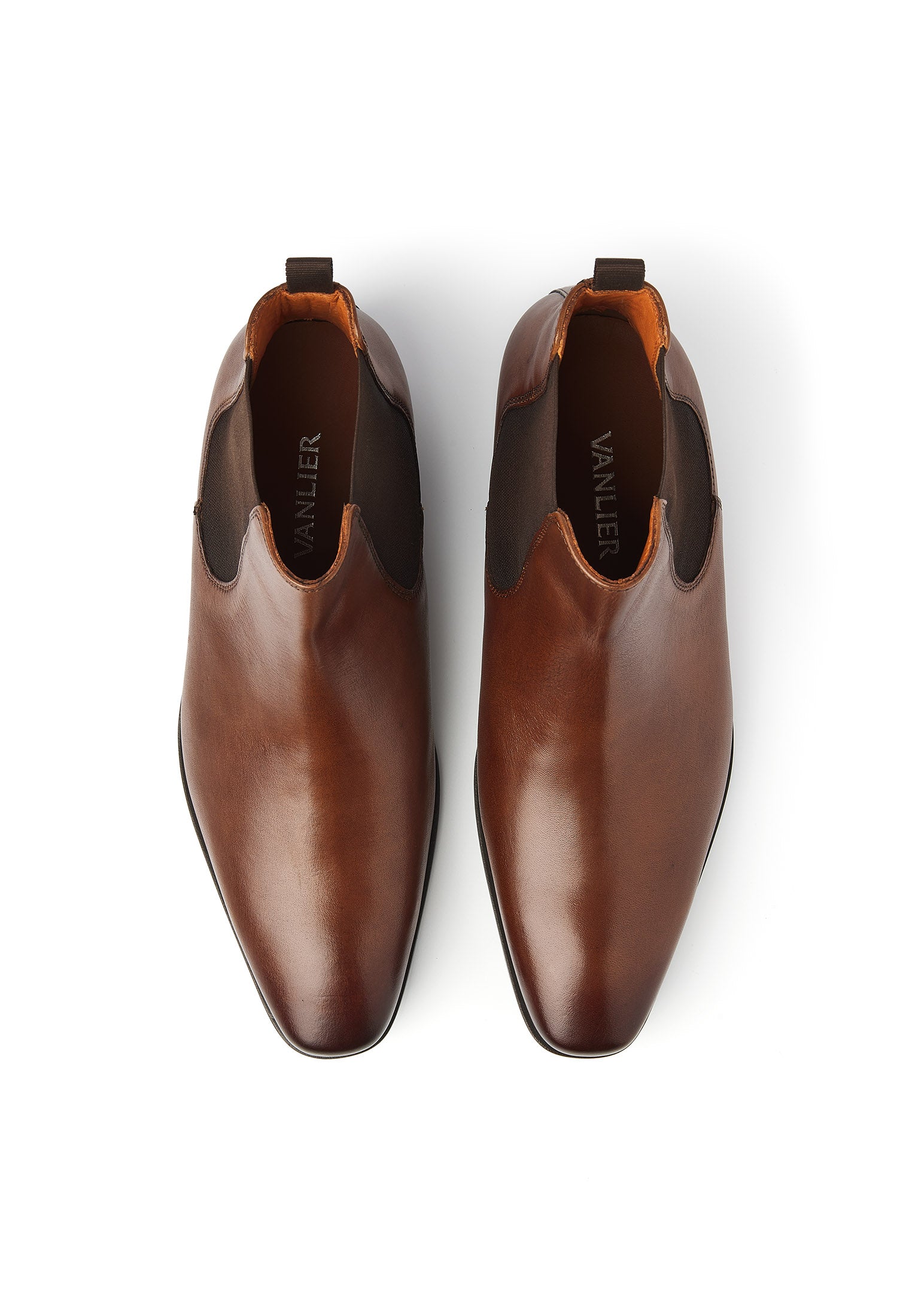 Cognac gladleren Rhodes chelsea boot