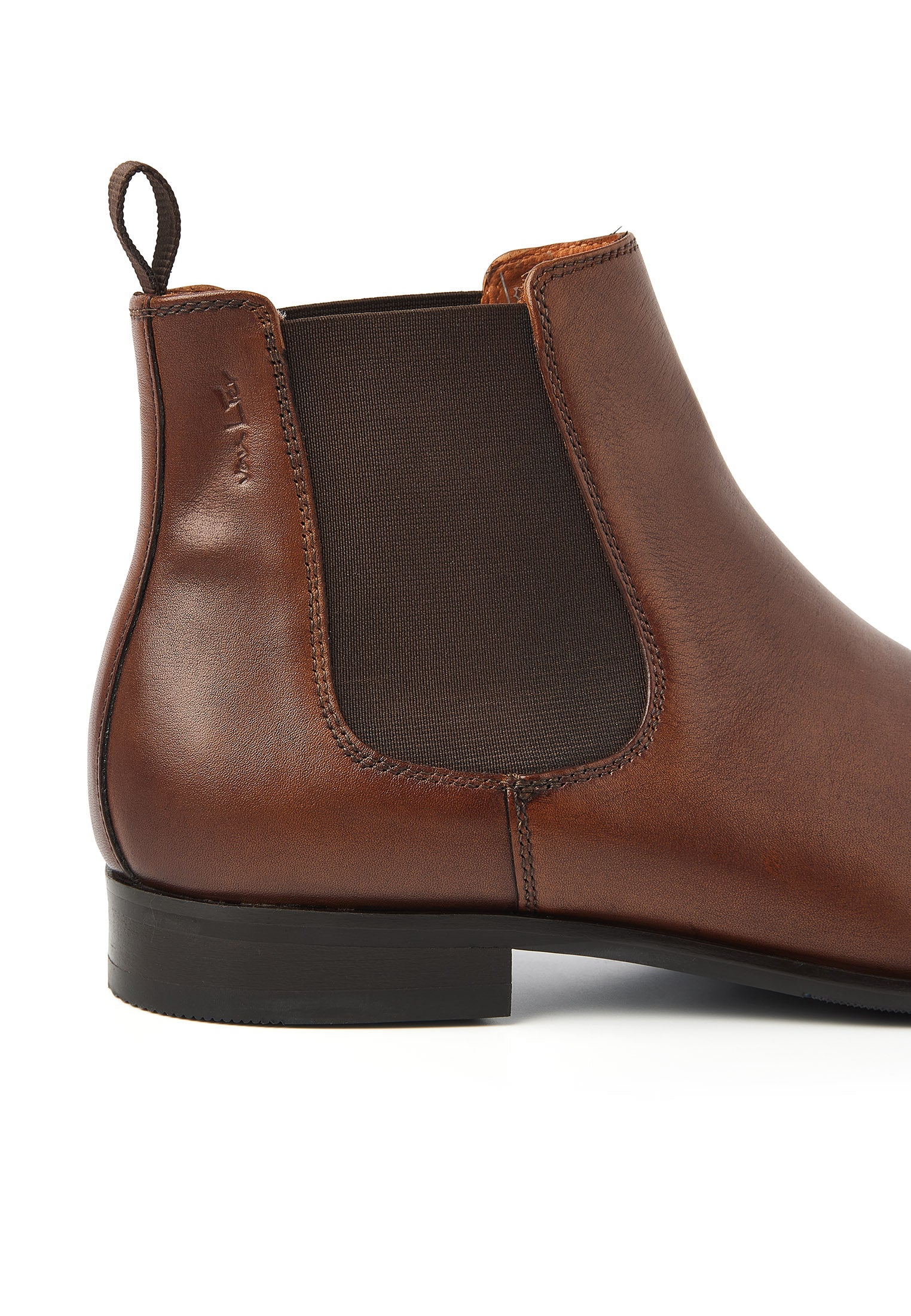 Cognac gladleren Rhodes chelsea boot