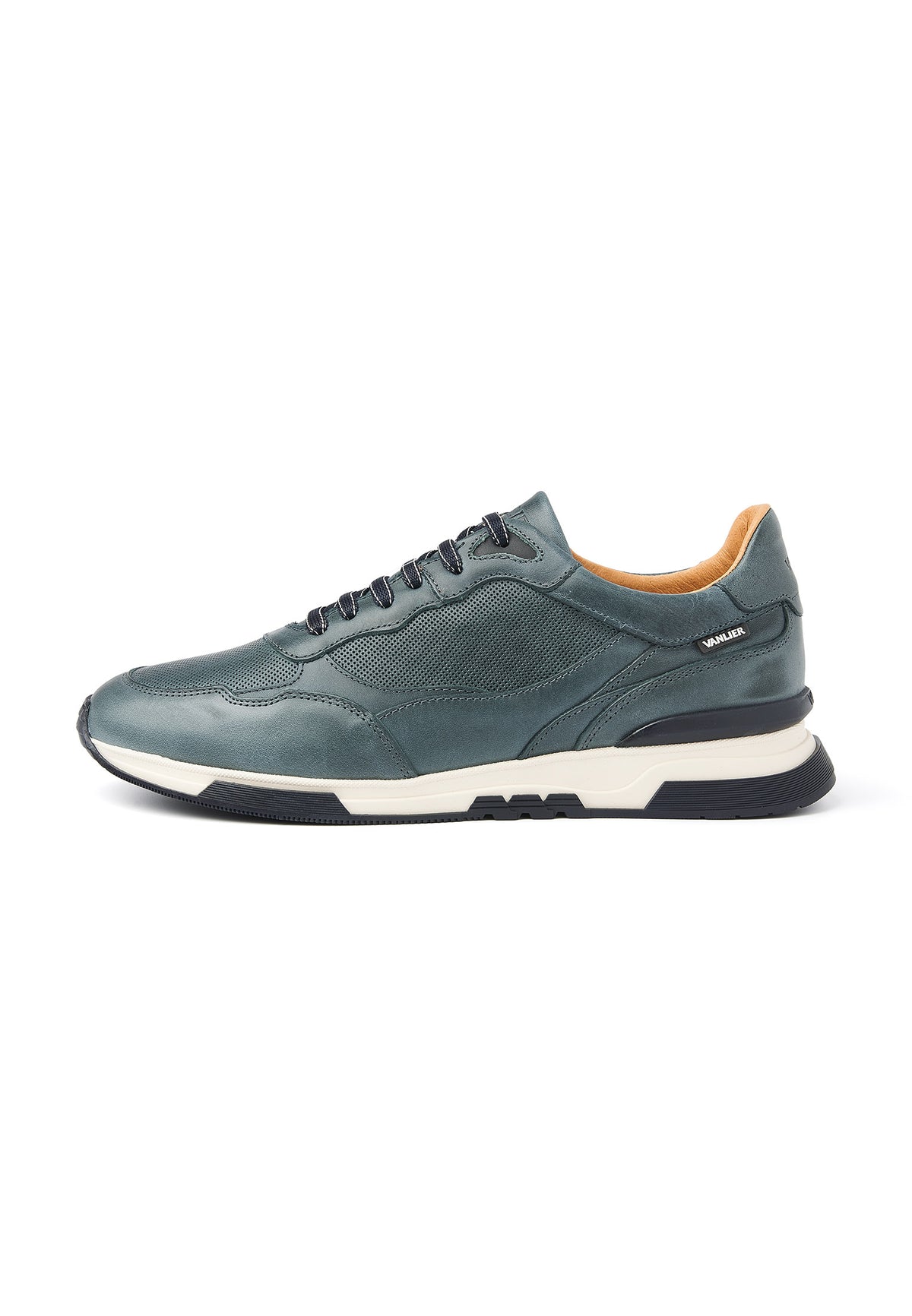 Blauw gladleren Romeo sneaker