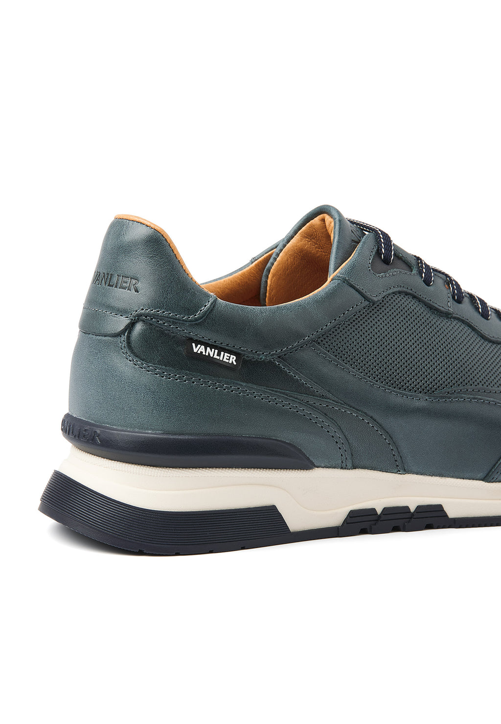 Blauw gladleren Romeo sneaker