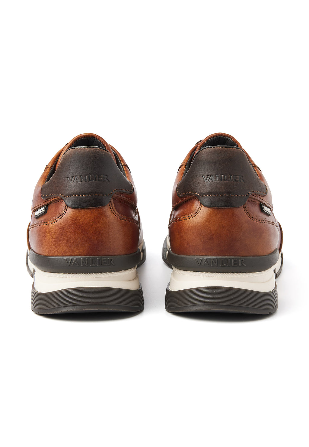 Cognac gladleren Romeo sneaker