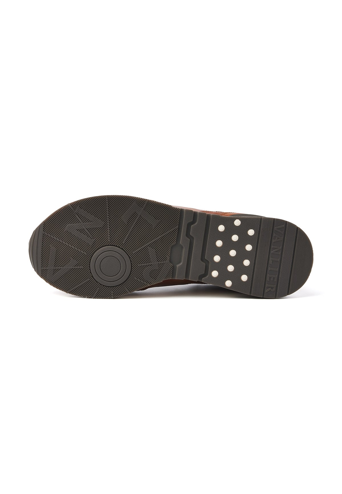 Cognac gladleren Romeo sneaker