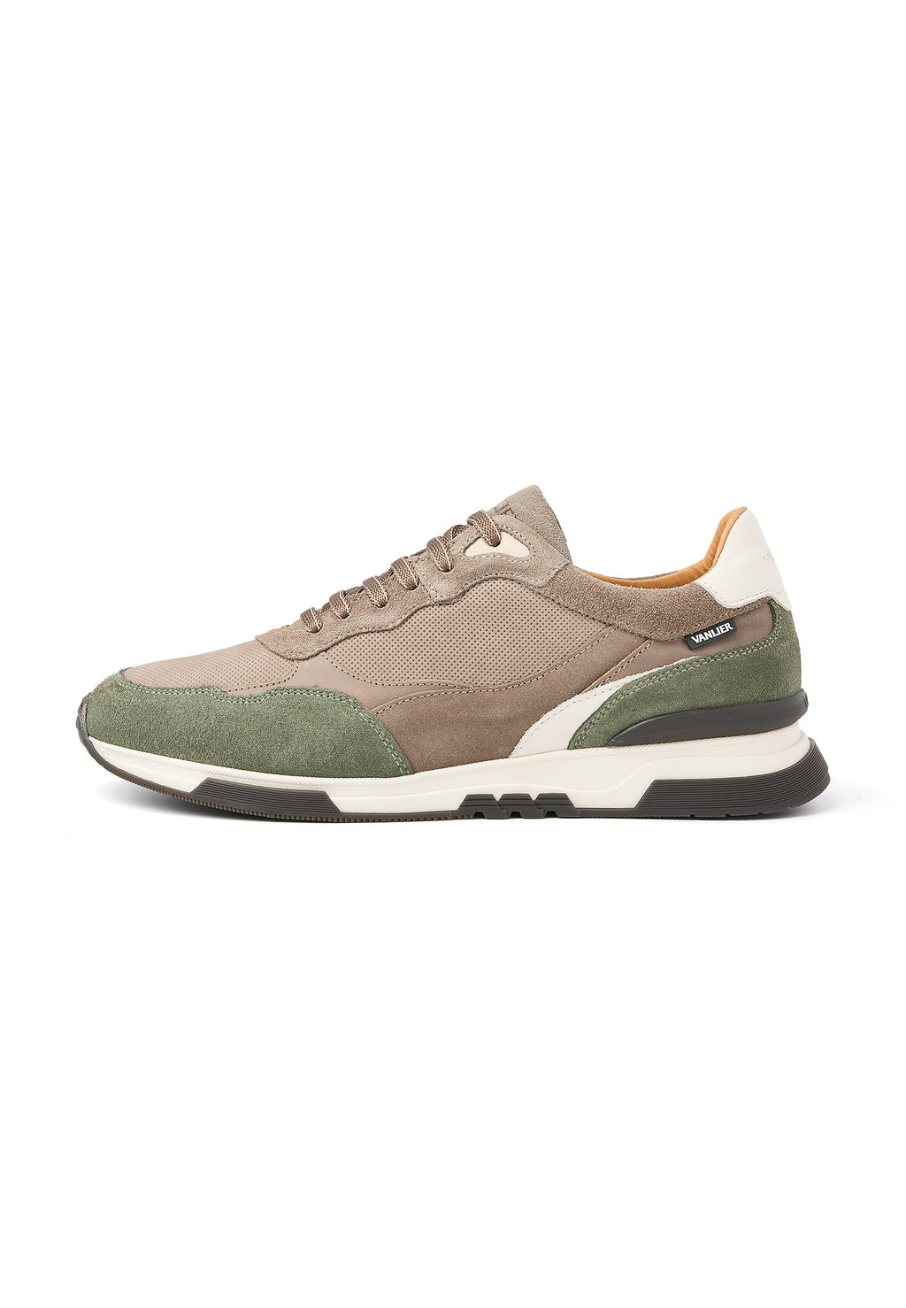 Taupe lichtgroen suède Romeo sneaker
