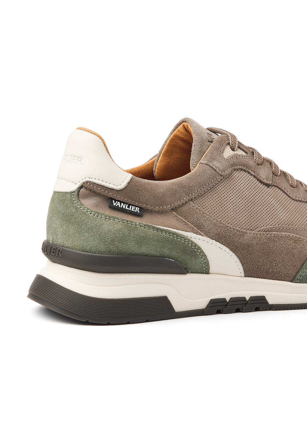 Taupe lichtgroen suède Romeo sneaker