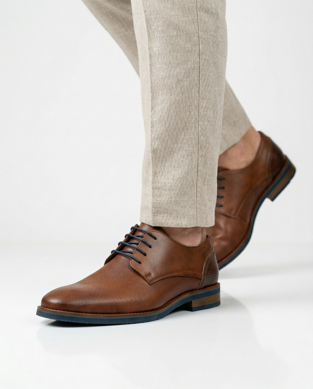 Hell cognac gladleren Amalfi veterschoen