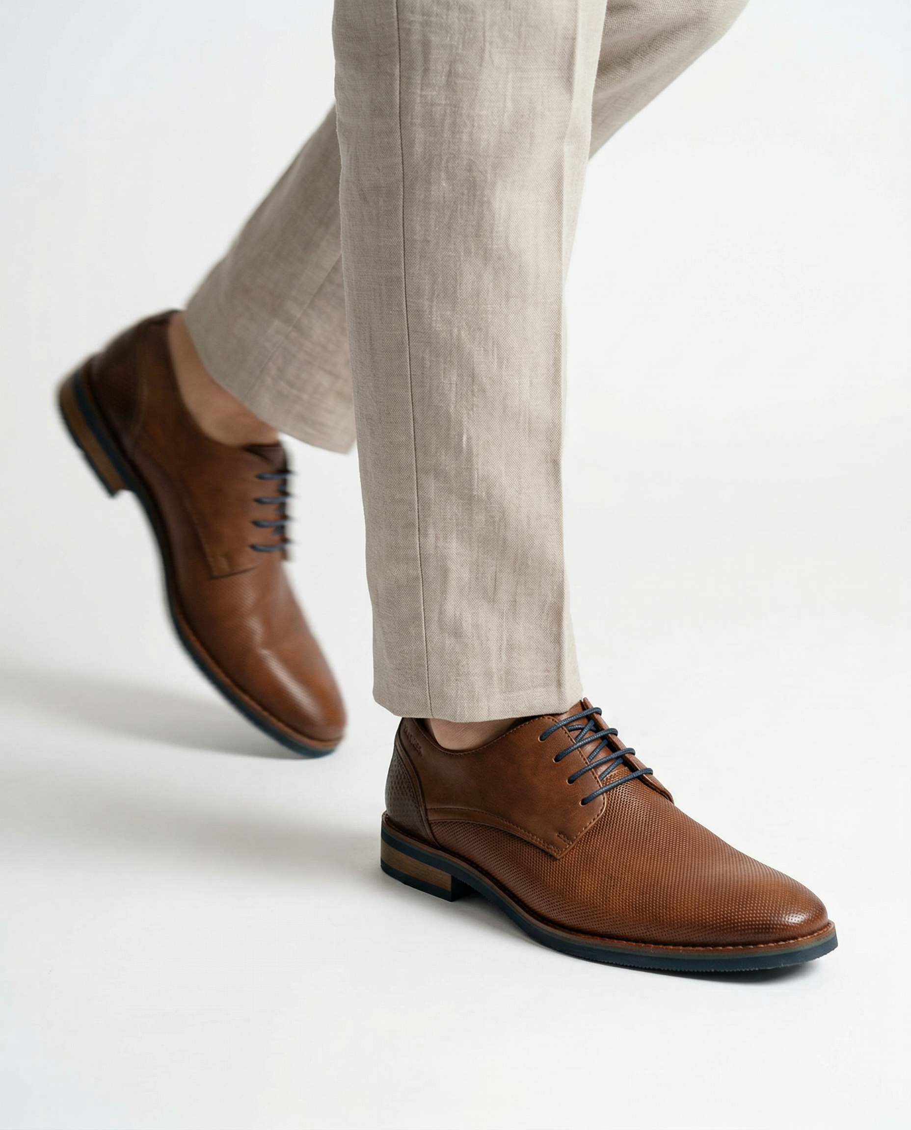 Hell cognac gladleren Amalfi veterschoen