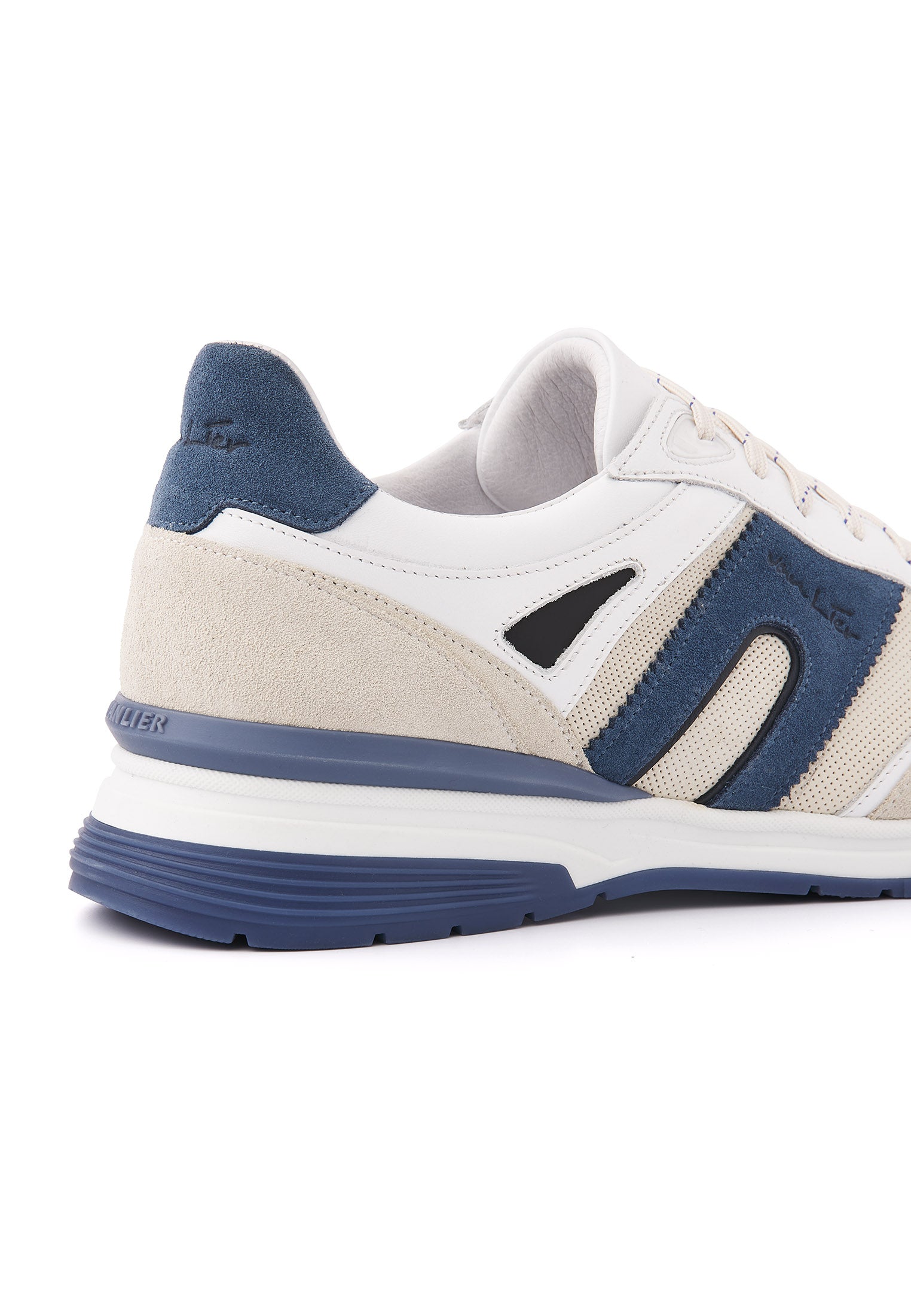 Beige blauw suède combi Veneto sneaker