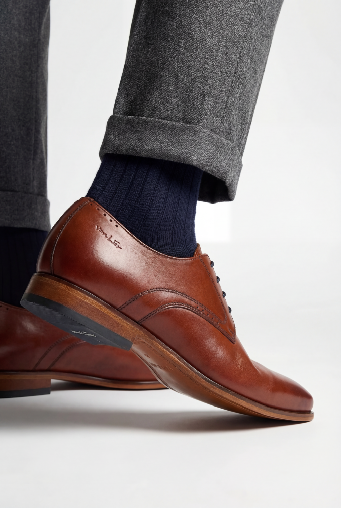 Cognac Glattleder Rhodes Schnürschuh