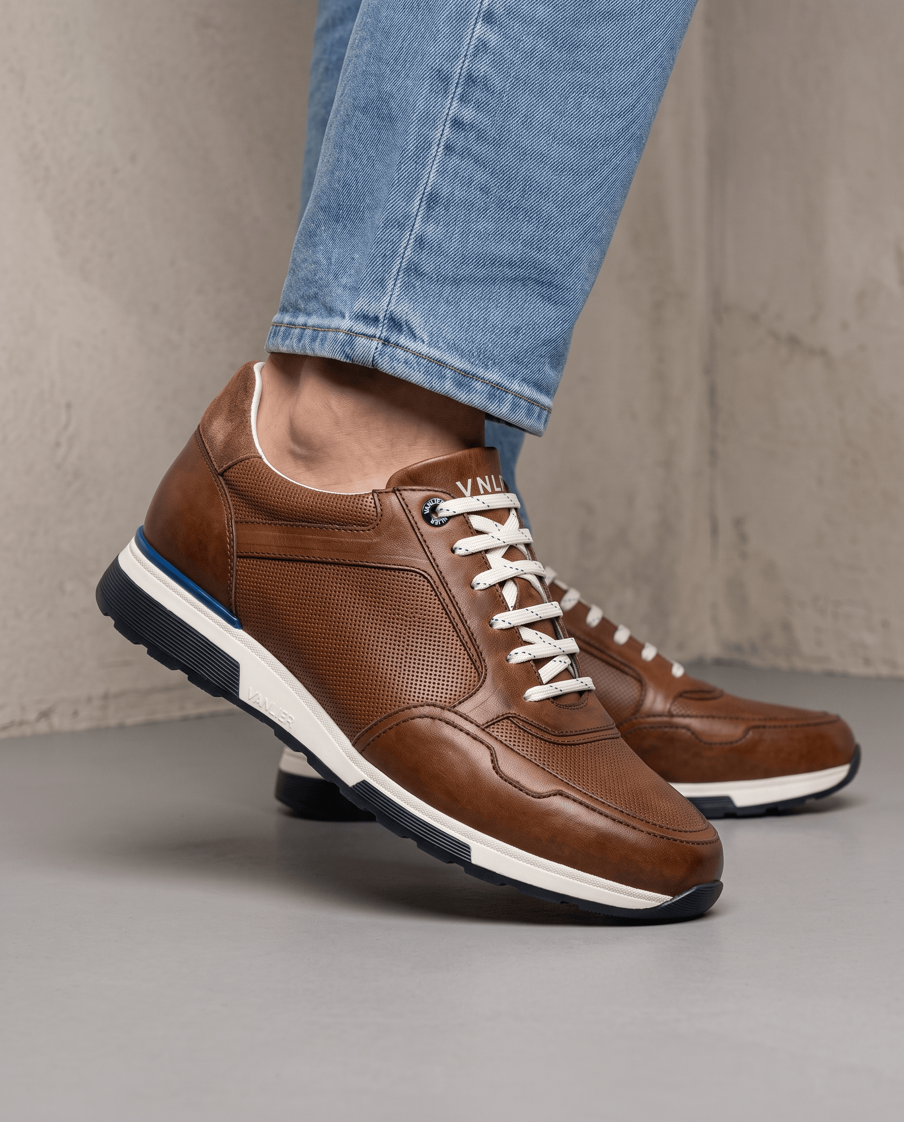 Bruin cognac gladleren Positano loafer