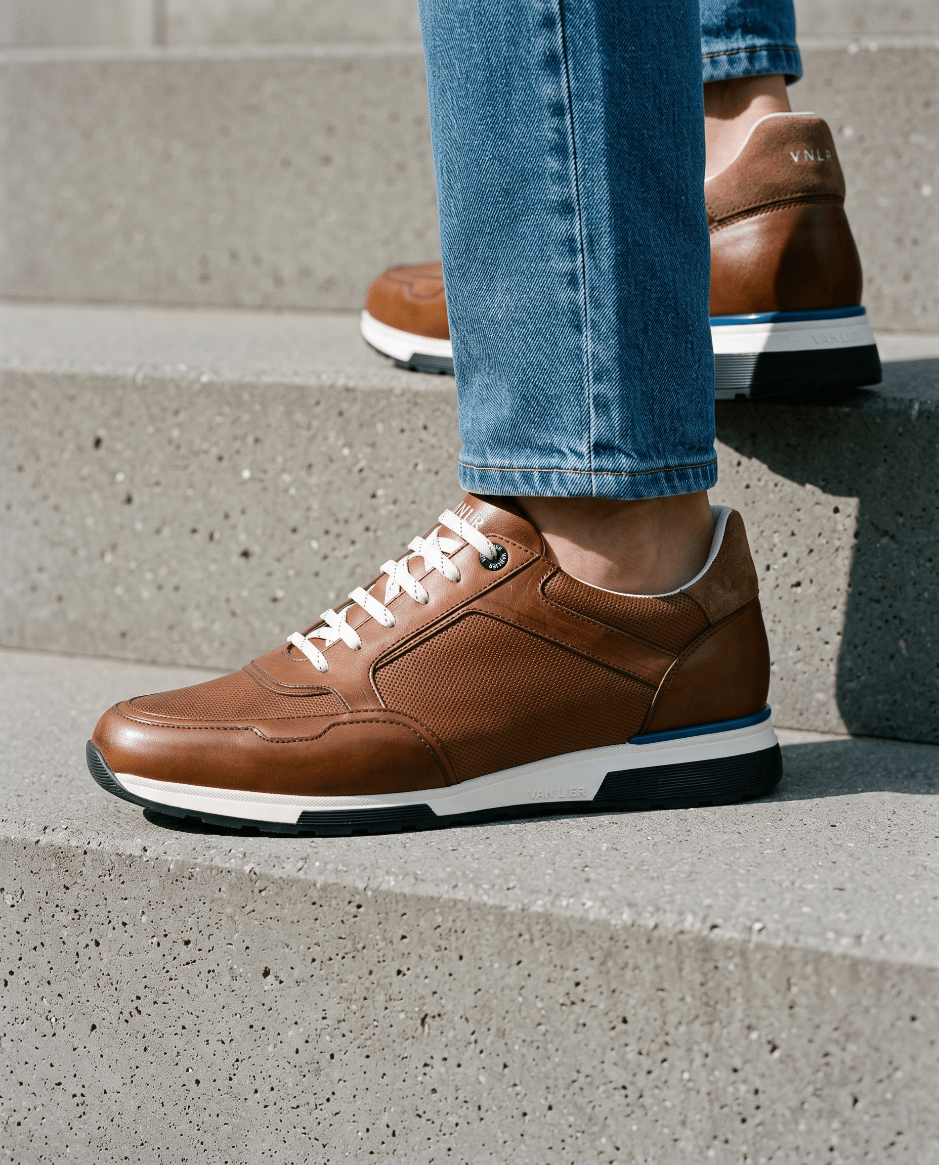 Bruin cognac gladleren Positano loafer