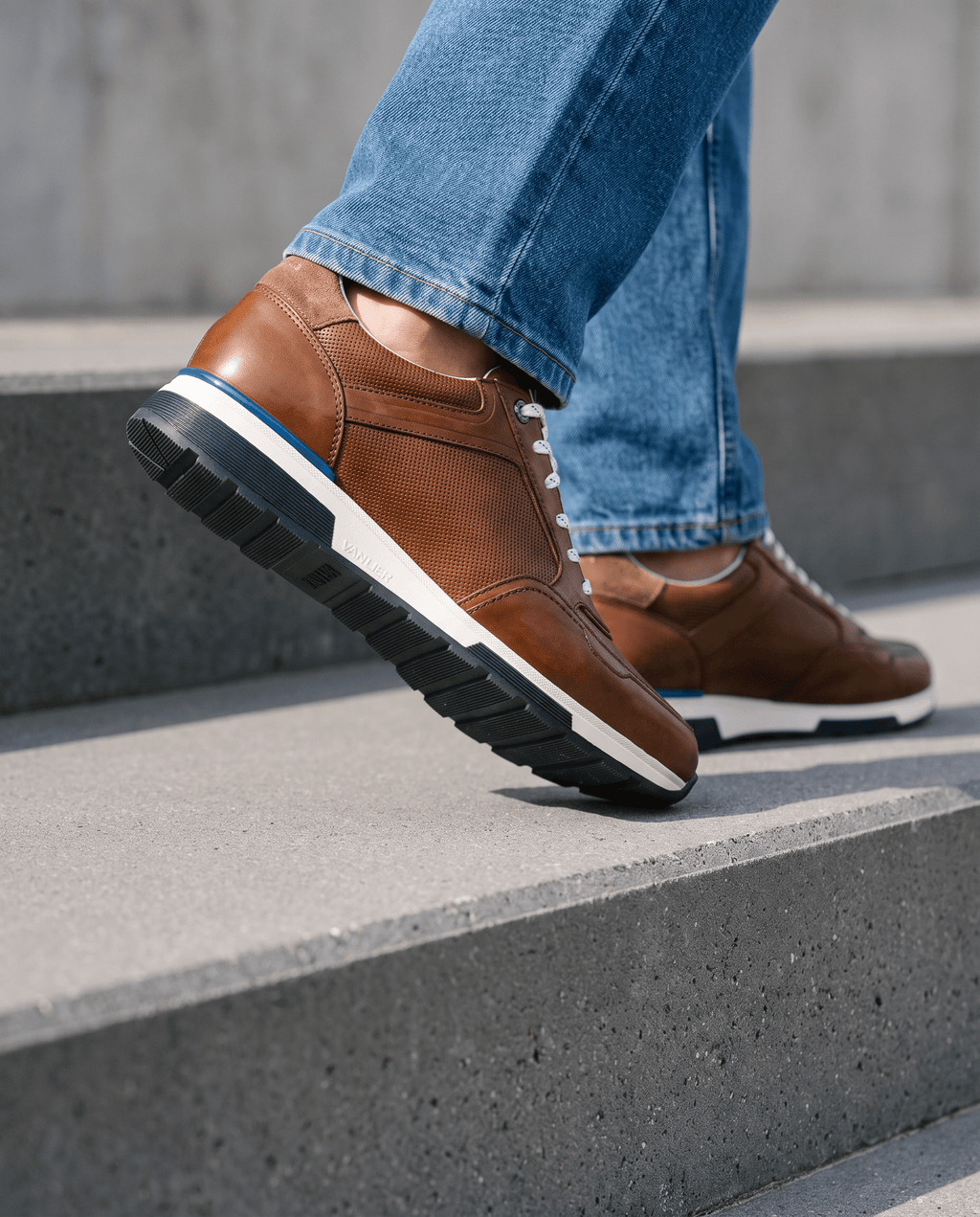 Bruin cognac gladleren Positano loafer