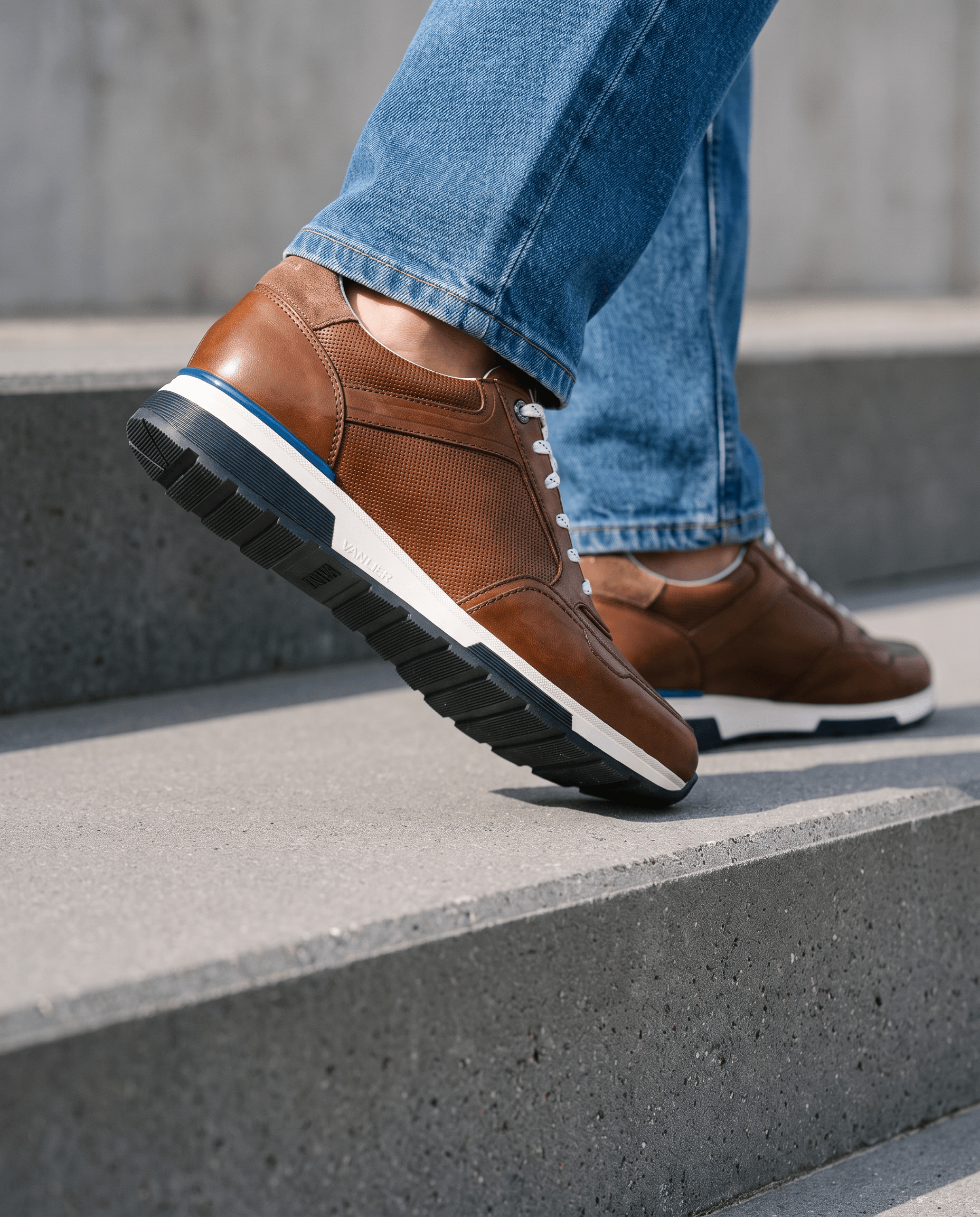 Bruin cognac gladleren Positano loafer