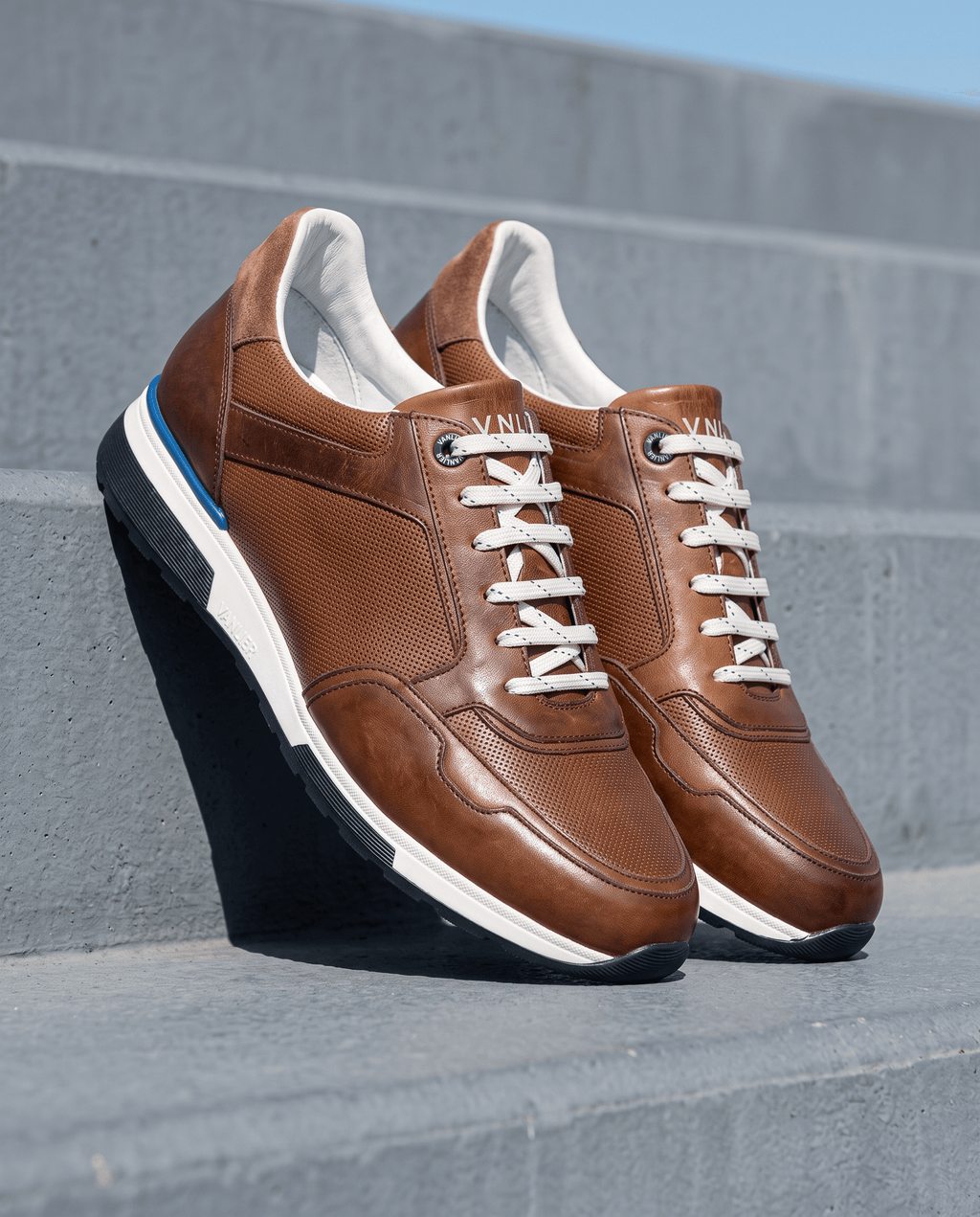 Bruin cognac gladleren Positano loafer