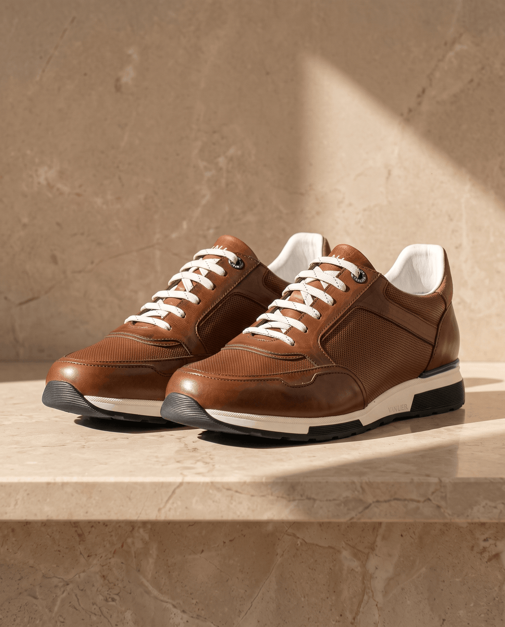 Bruin cognac gladleren Positano loafer