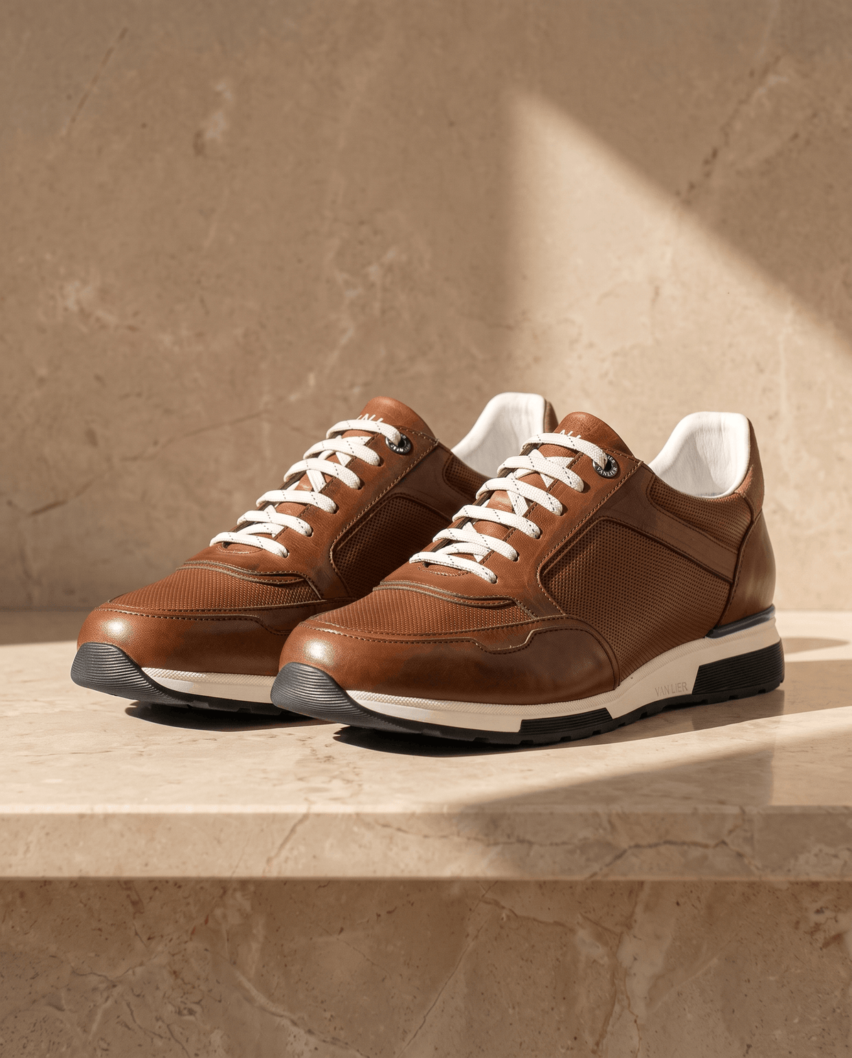 Bruin cognac gladleren Positano loafer