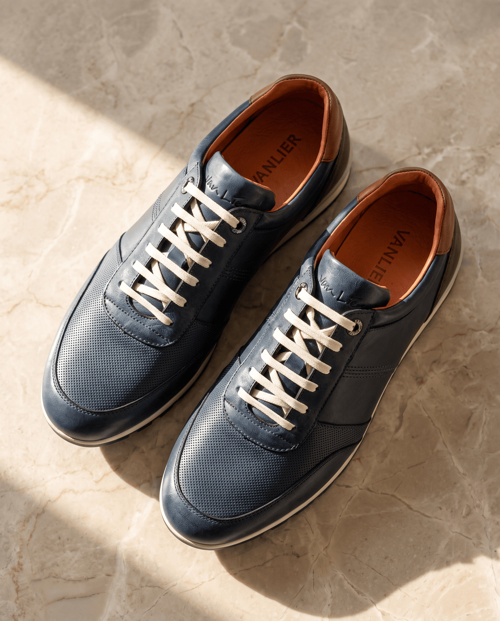 Blauw gladleren Anzano loafer