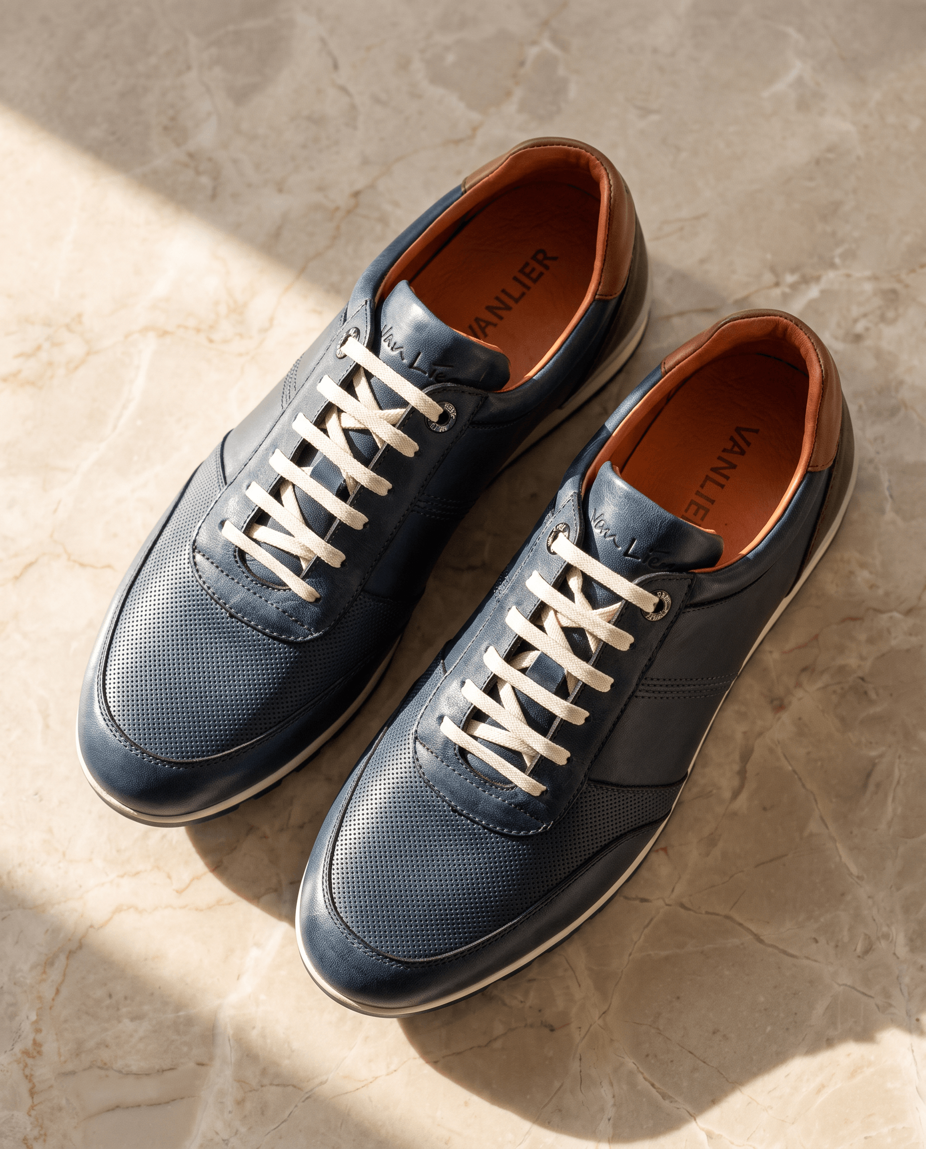 Blauw gladleren Anzano loafer