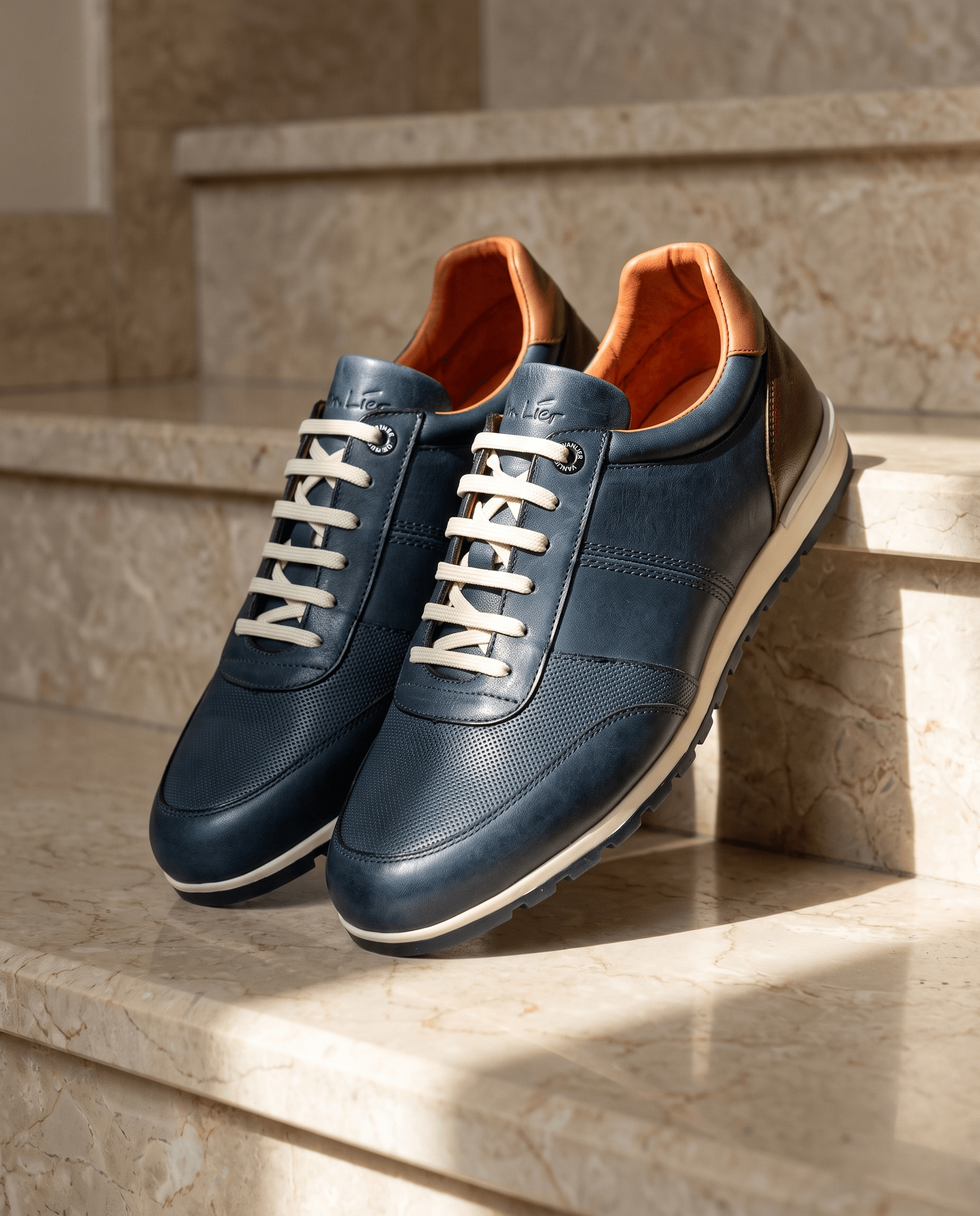 Blauw gladleren Anzano loafer