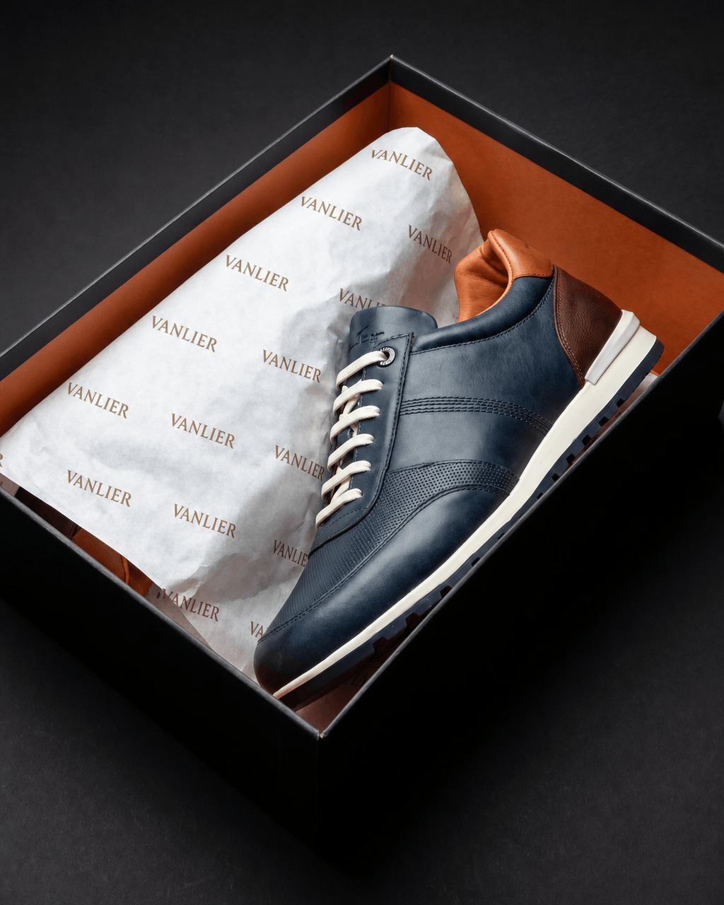 Blauw gladleren Anzano loafer