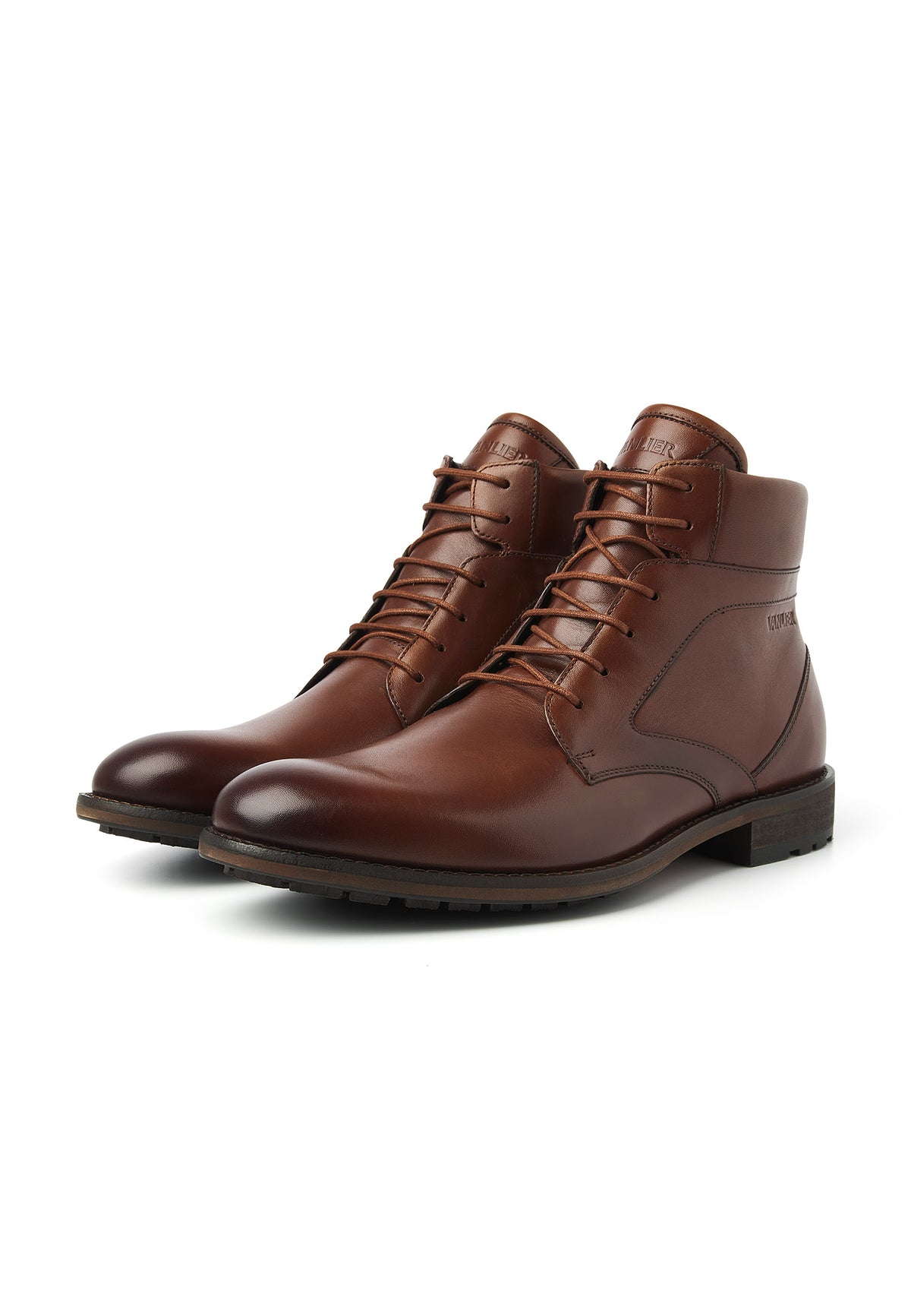 Cognac gladleren Henry boot