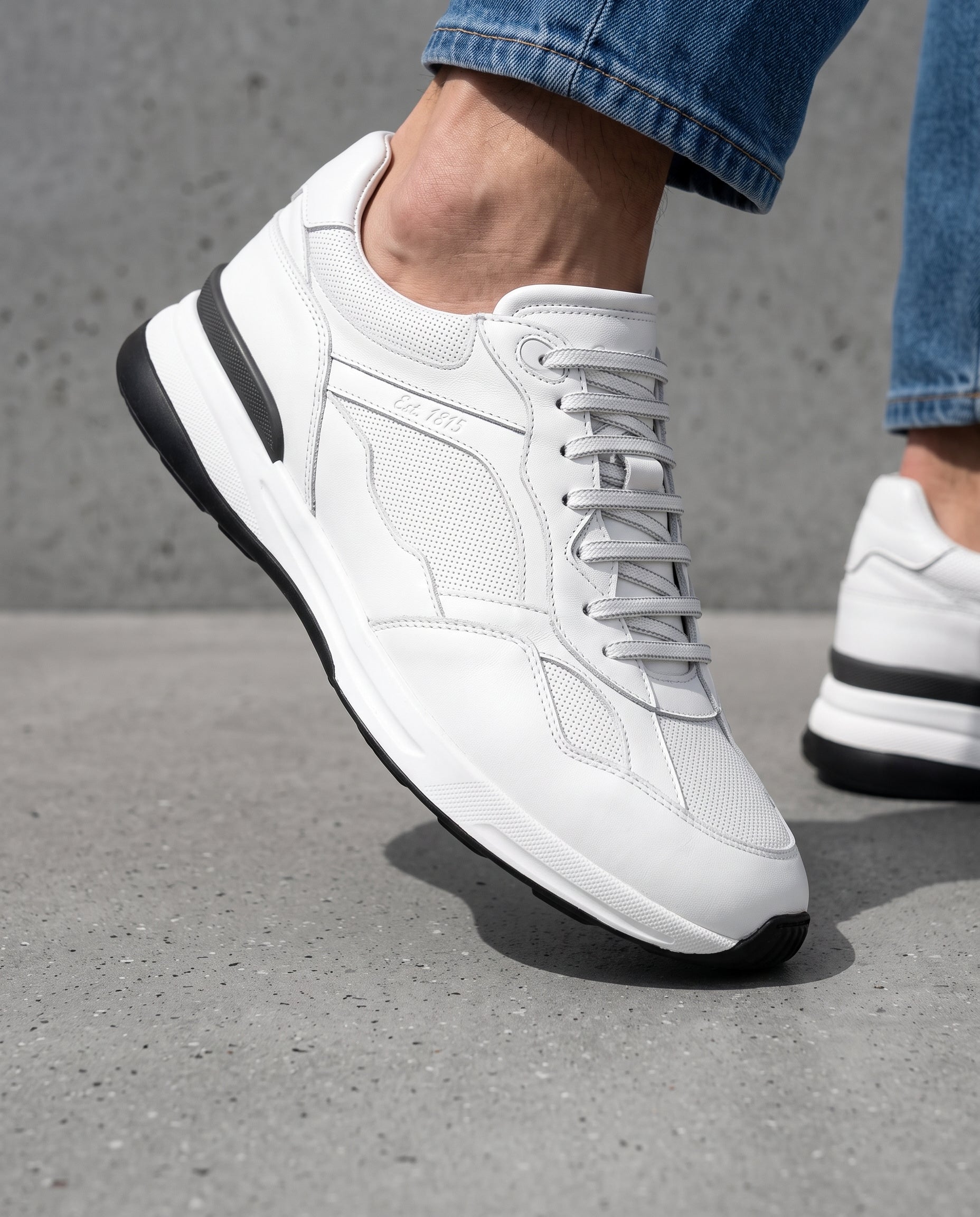 Wit gladleren Ferro sneaker