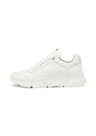 Weißes Glattleder Rock Sneaker