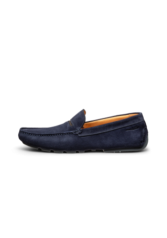 Blau Wildleder Mokassin