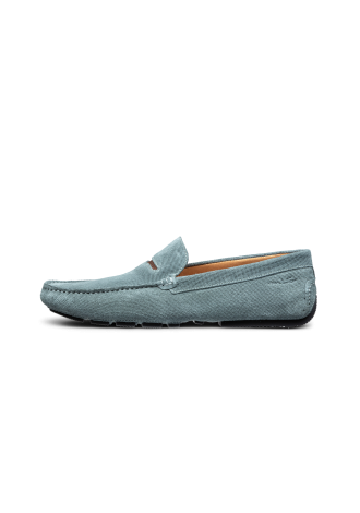 Mokassin aus blauem Wildleder