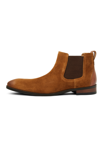 Cognacfarbener Wiener Chelsea-Stiefel aus Wildleder
