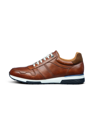Positano Trainer aus cognacfarbenem Glattleder